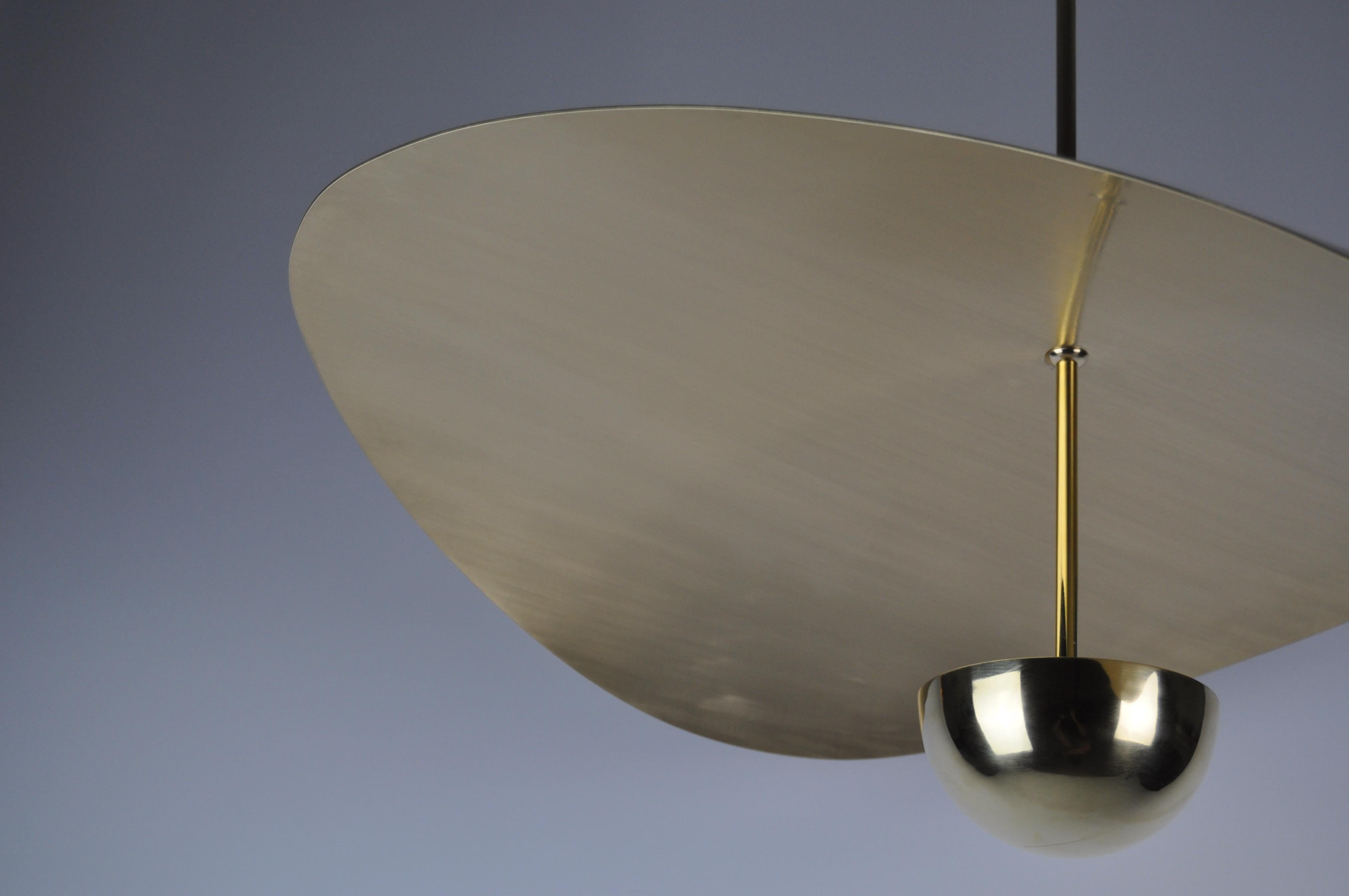 Modern Bonnie Large LED Handmade Sculptural Pendant in Solid Brass, 90cm/35