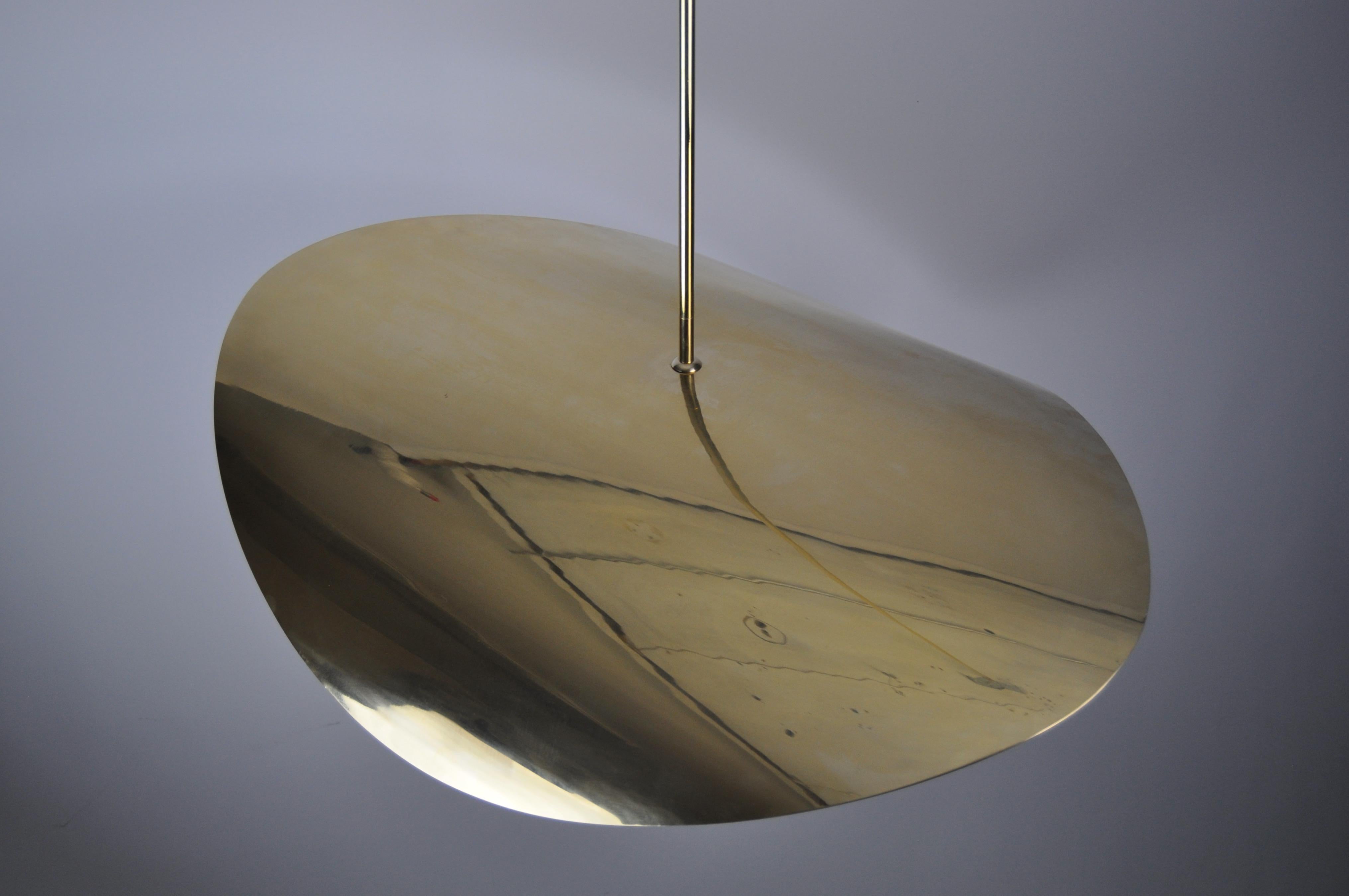 Scandinavian Bonnie Large LED Handmade Sculptural Pendant in Solid Brass, 90cm/35