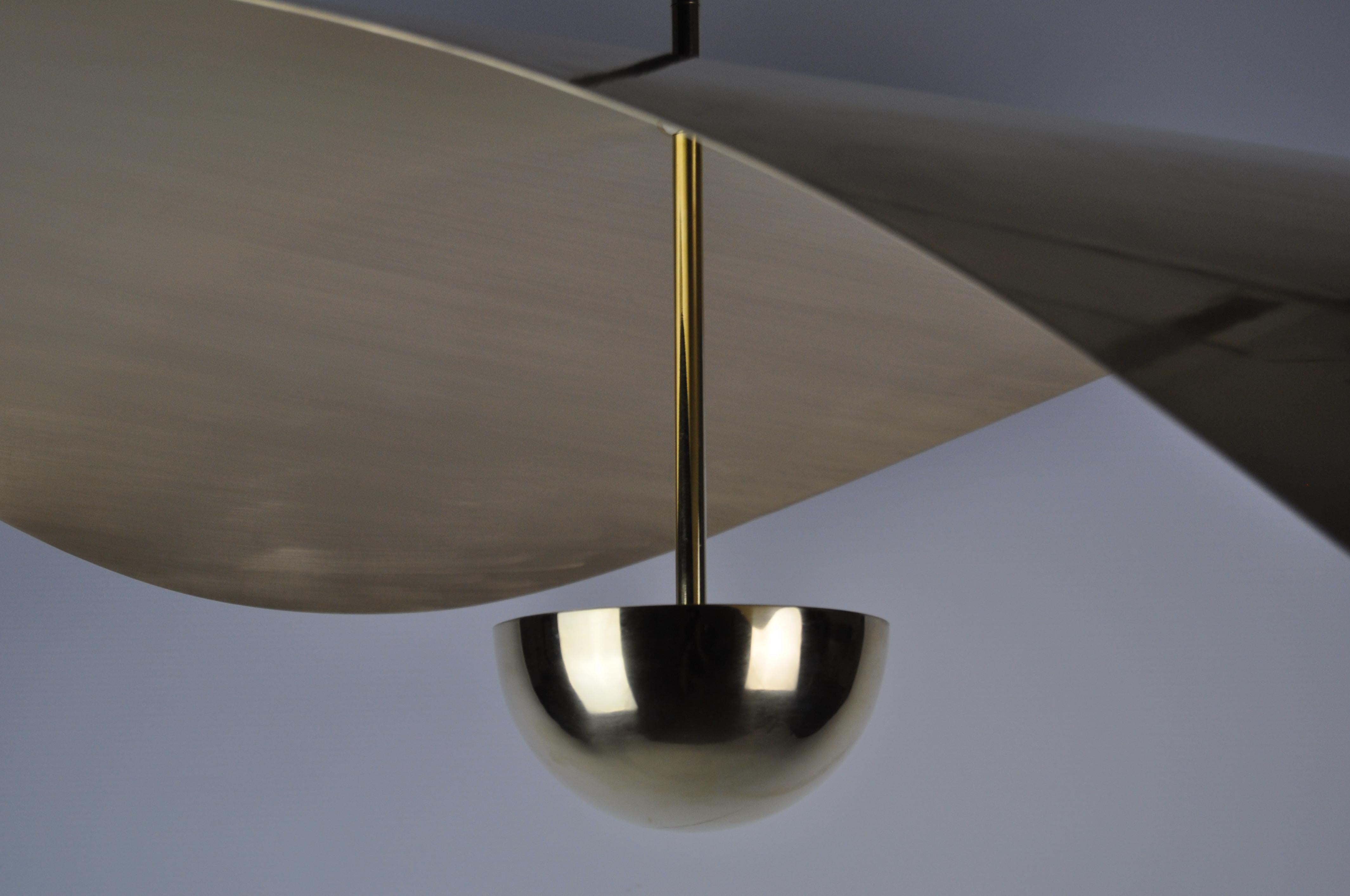 Contemporary Bonnie Large LED Handmade Sculptural Pendant in Solid Brass, 90cm/35