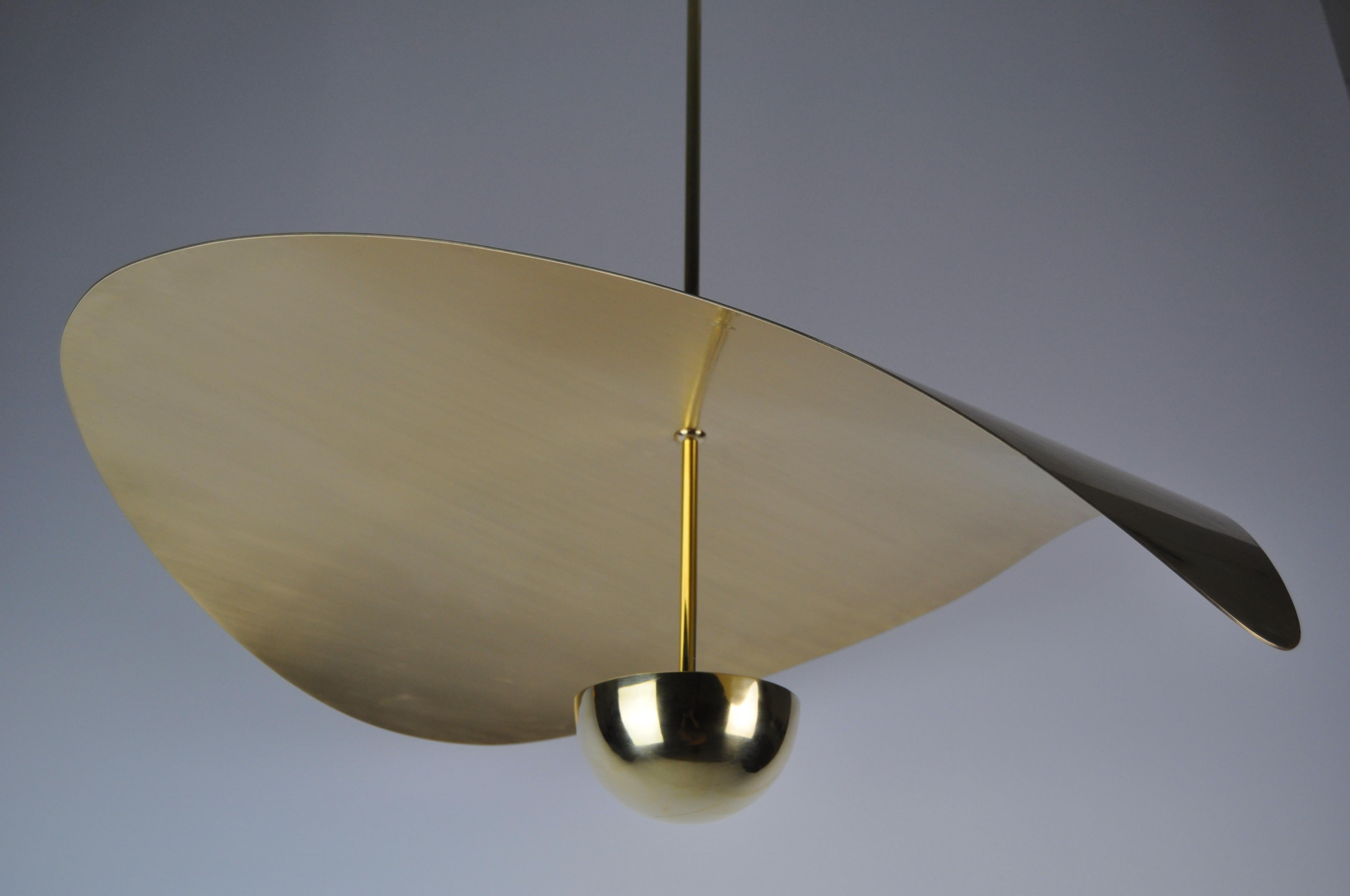 Bonnie Large LED Handmade Sculptural Pendant in Solid Brass, 90cm/35