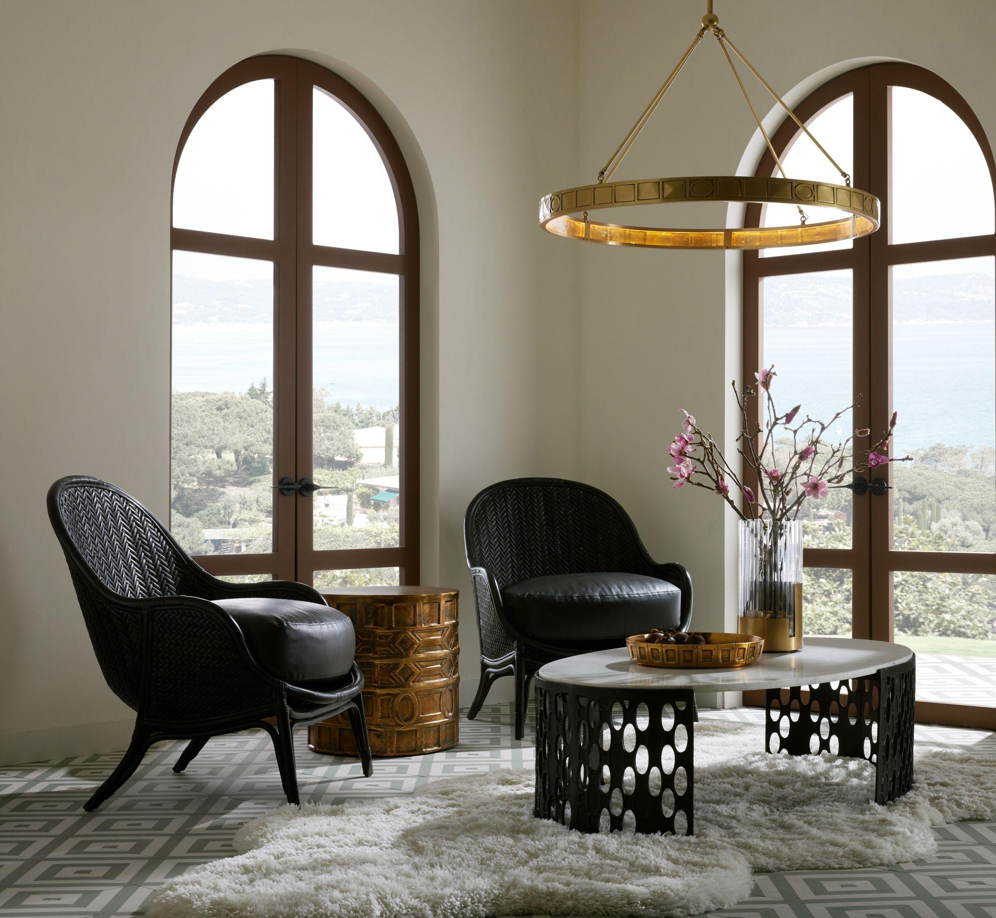 Chaise longue Bonnie FRS07 - Rotin noir, simili cuir en vente 4