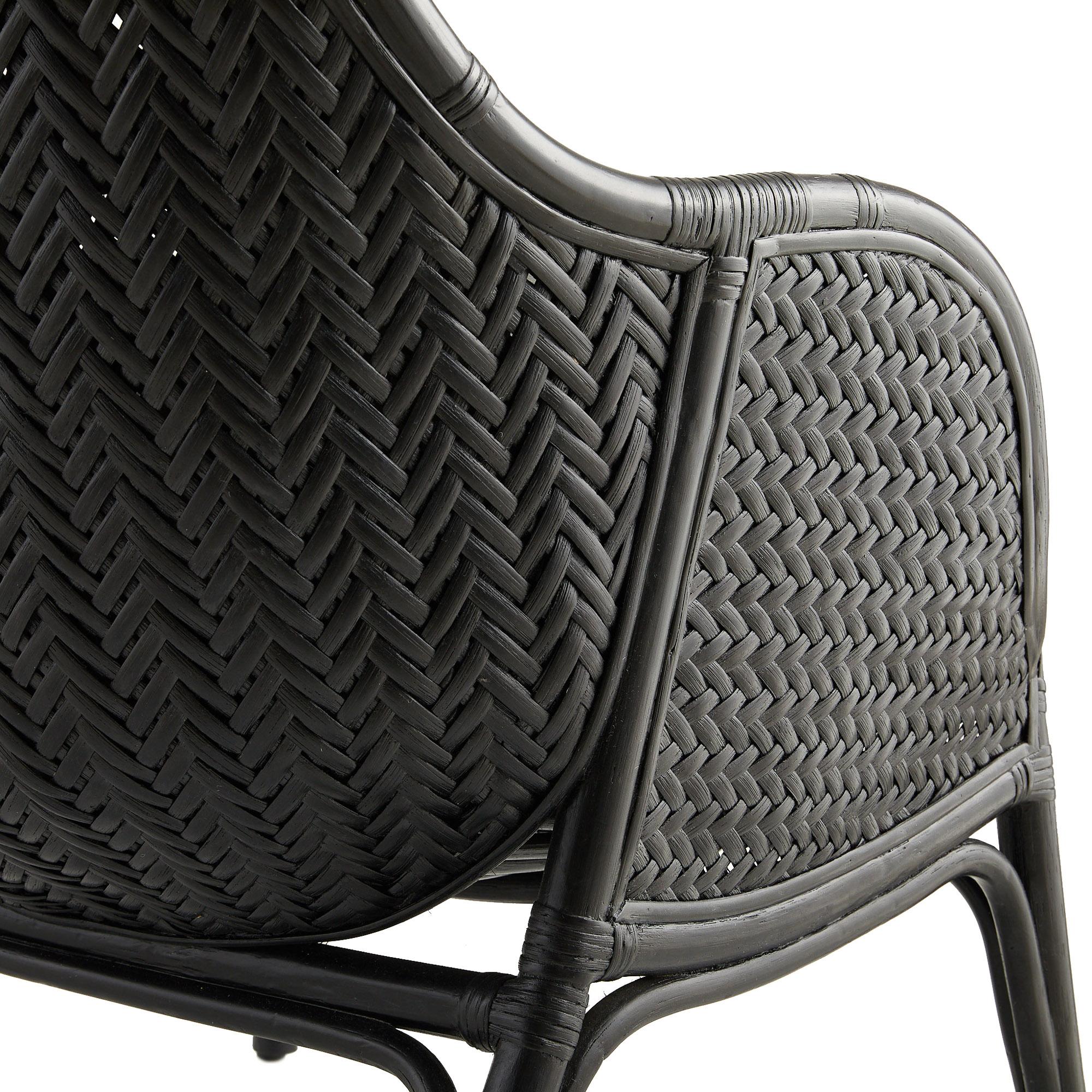 Chaise longue Bonnie FRS07 - Rotin noir, simili cuir Bon état - En vente à London, GB