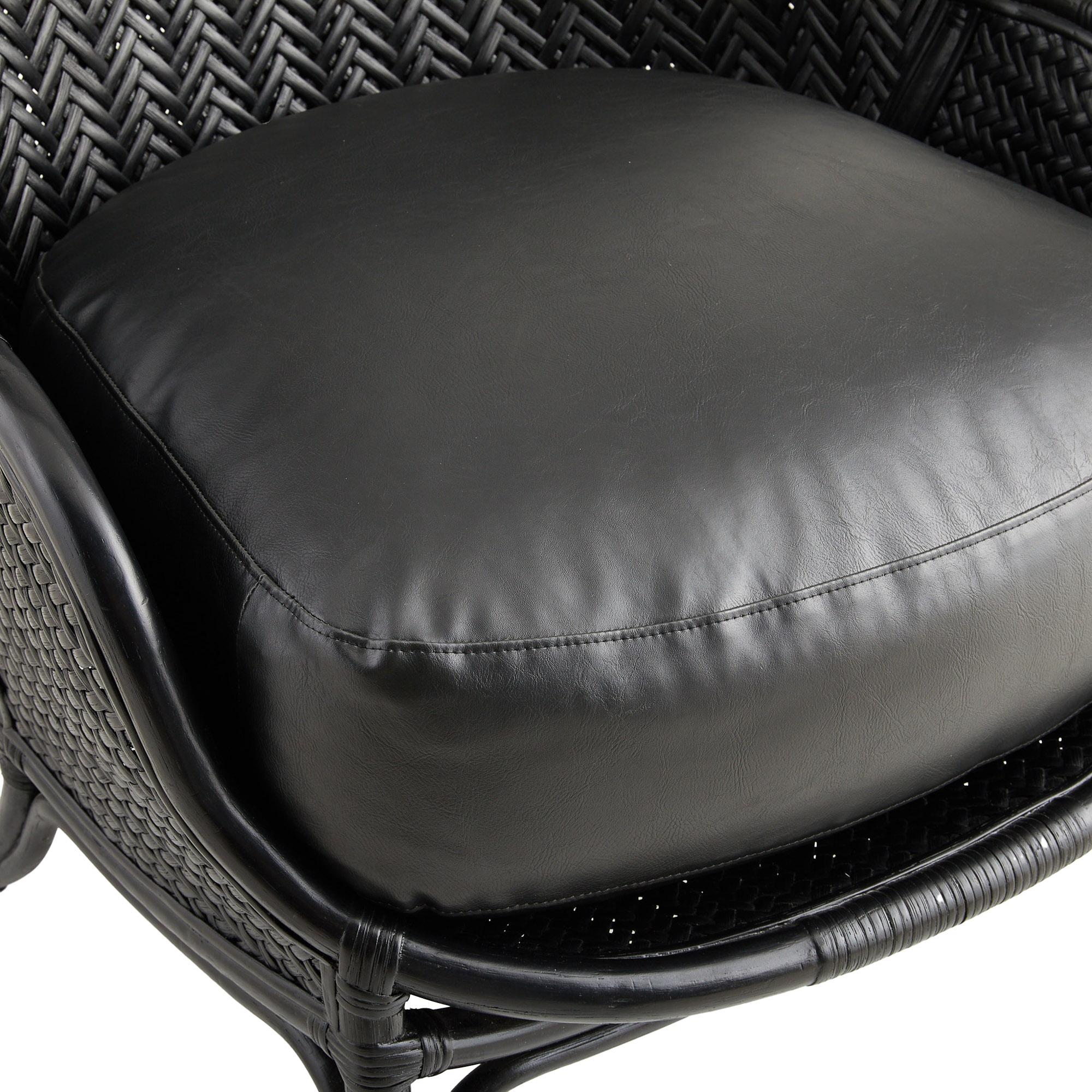 XXIe siècle et contemporain Chaise longue Bonnie FRS07 - Rotin noir, simili cuir en vente