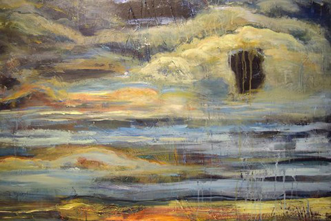 Contemporary Bonnie Lykke Vestervig, Danish Artist, Composition, Acrylic on Canvas For Sale