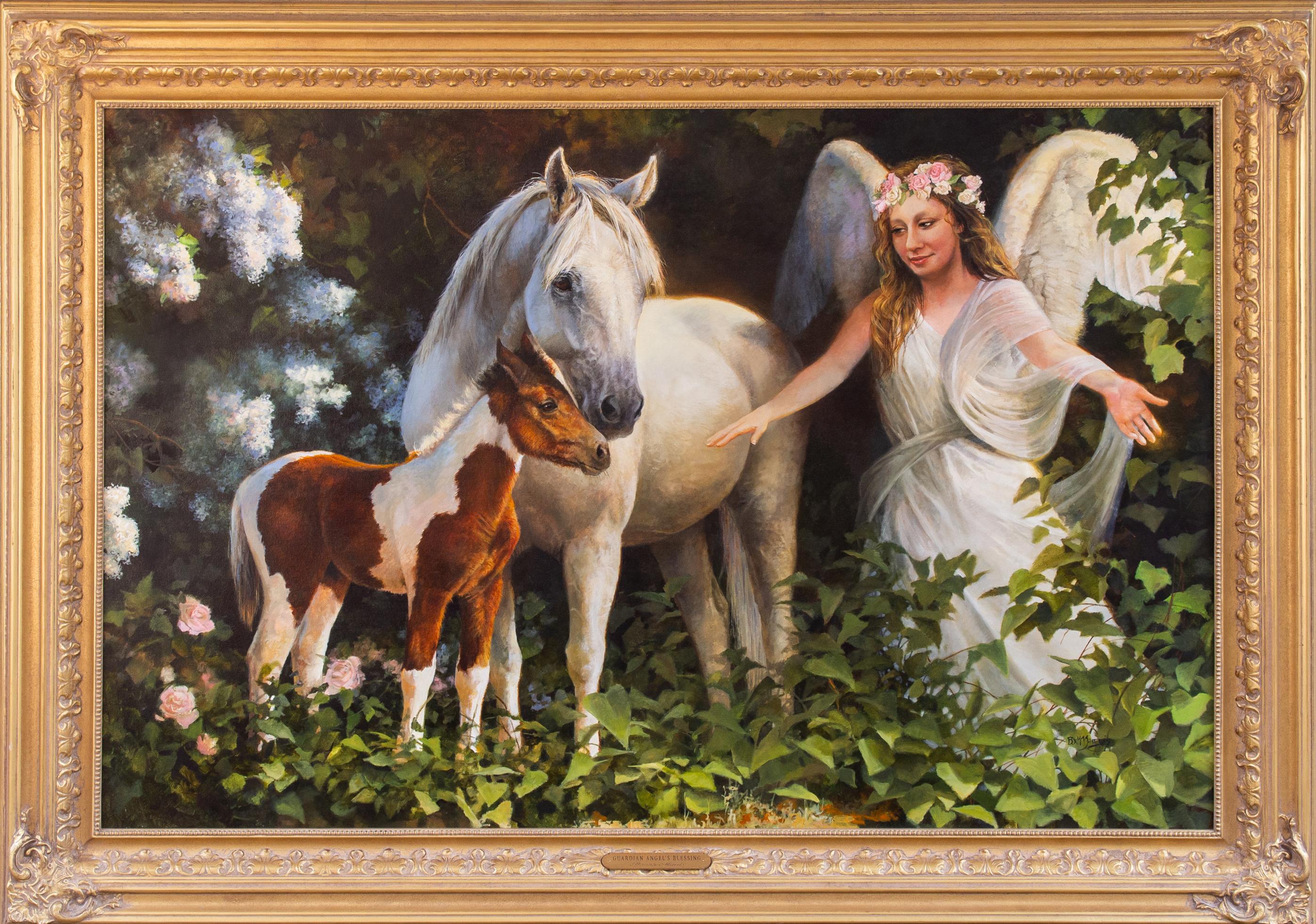 Bonnie Marris Figurative Painting - Guardian Angels Blessing