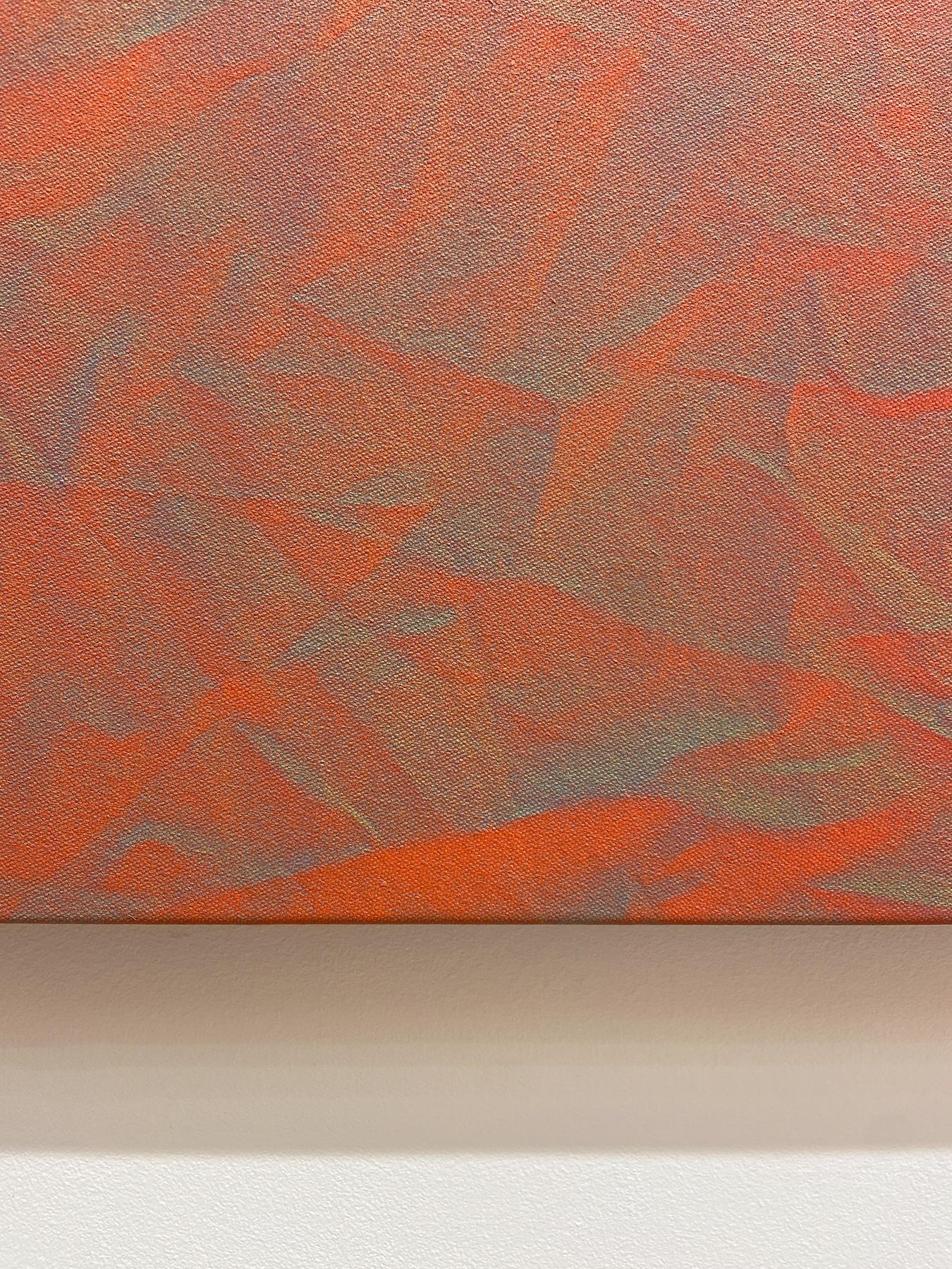 This largescale painting features vibrant hues of blue, green, pink and yellow.

Atlanta-based multimedia artist Bonnie Maygarden’s “Uncanny Valley” is a series of abstract trompe l'oeil paintings that act as illusions asking the viewer to slow