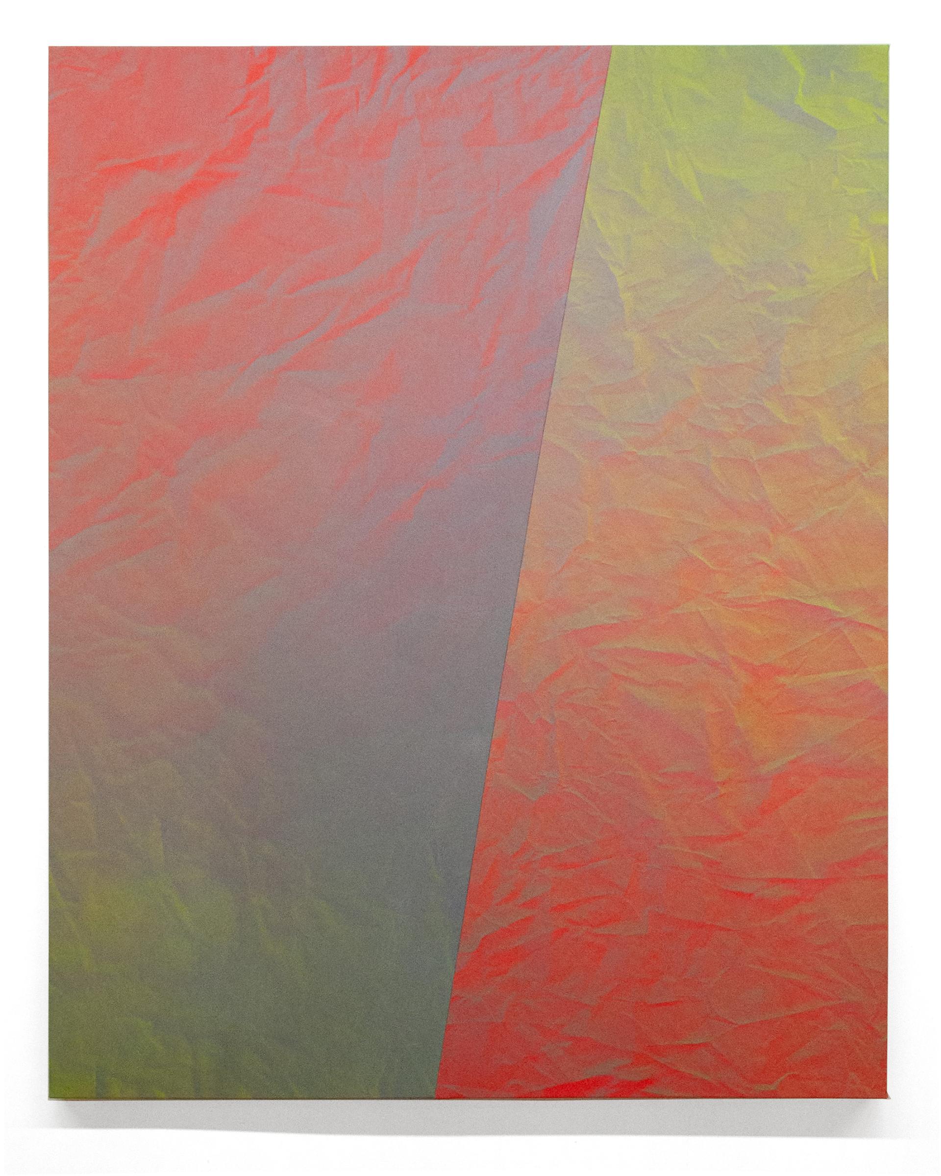 Bonnie Maygarden Abstract Painting - "Split Screen" - abstract painting, trompe l'oeil, large-scale, colorful