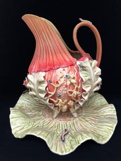 Contemporary Porcelain and Glass Sculpture, Ceramic Design Pitcher Form, Surreal