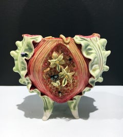 "Cuenco (CH2)", Contemporáneo, Porcelana, Cuenco, Esmalte, Detalle de vidrio, Técnica mixta