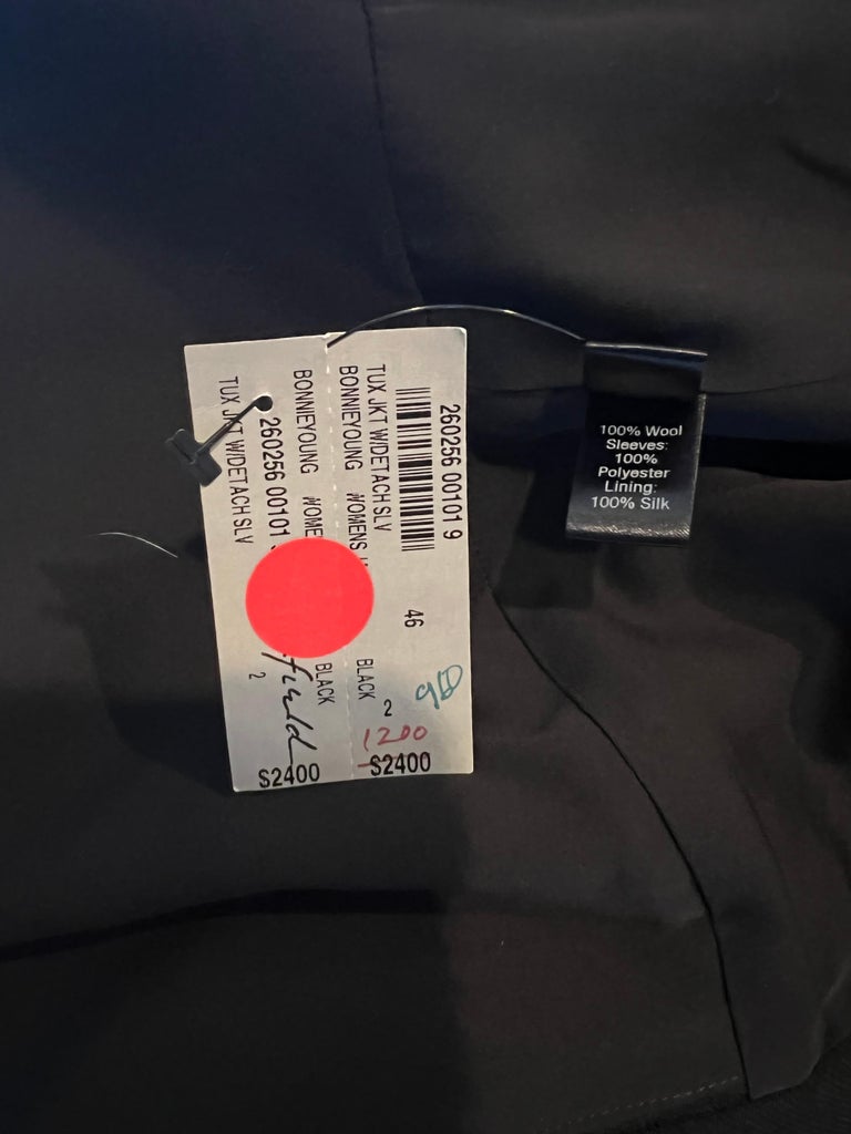 Blazer En Soie Noire Bonnie Young - Taille 2, Neuf Avec étiquettes, 100% Soie
