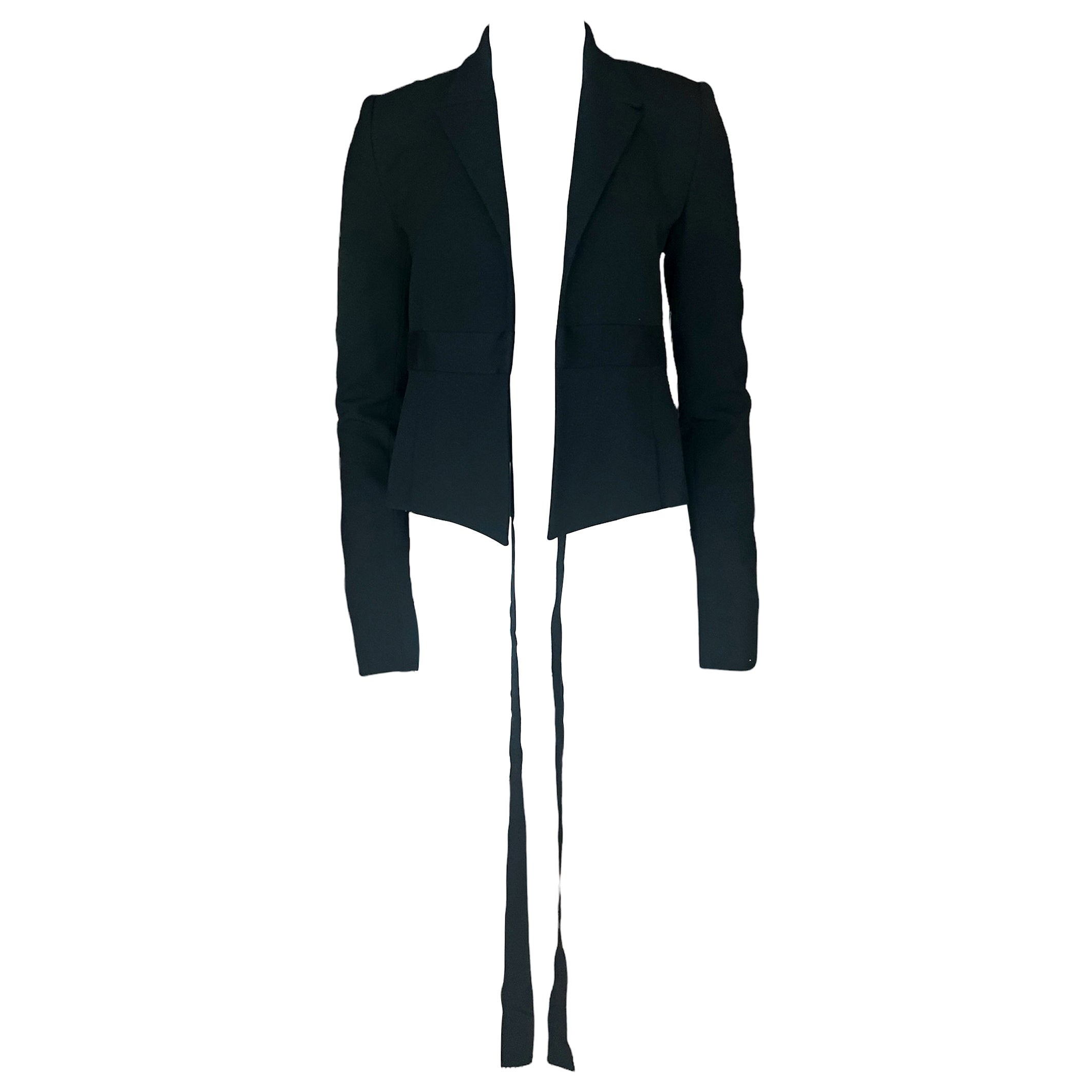 Bonnie Young - Giacca blazer in lana nera, taglia 2 con etichetta
