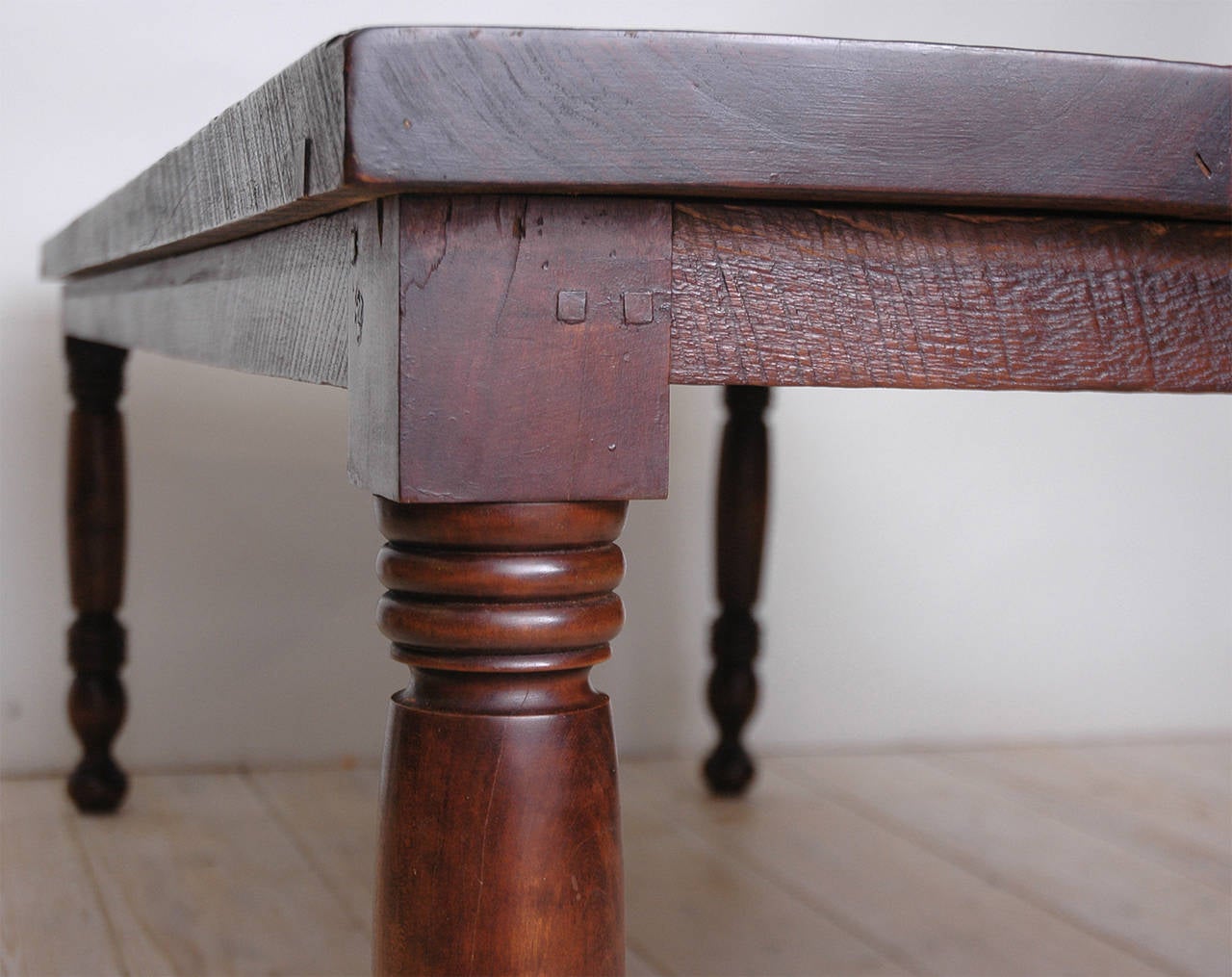 Oiled Bonnin Ashley Custom Farm Table in American Black Walnut For Sale