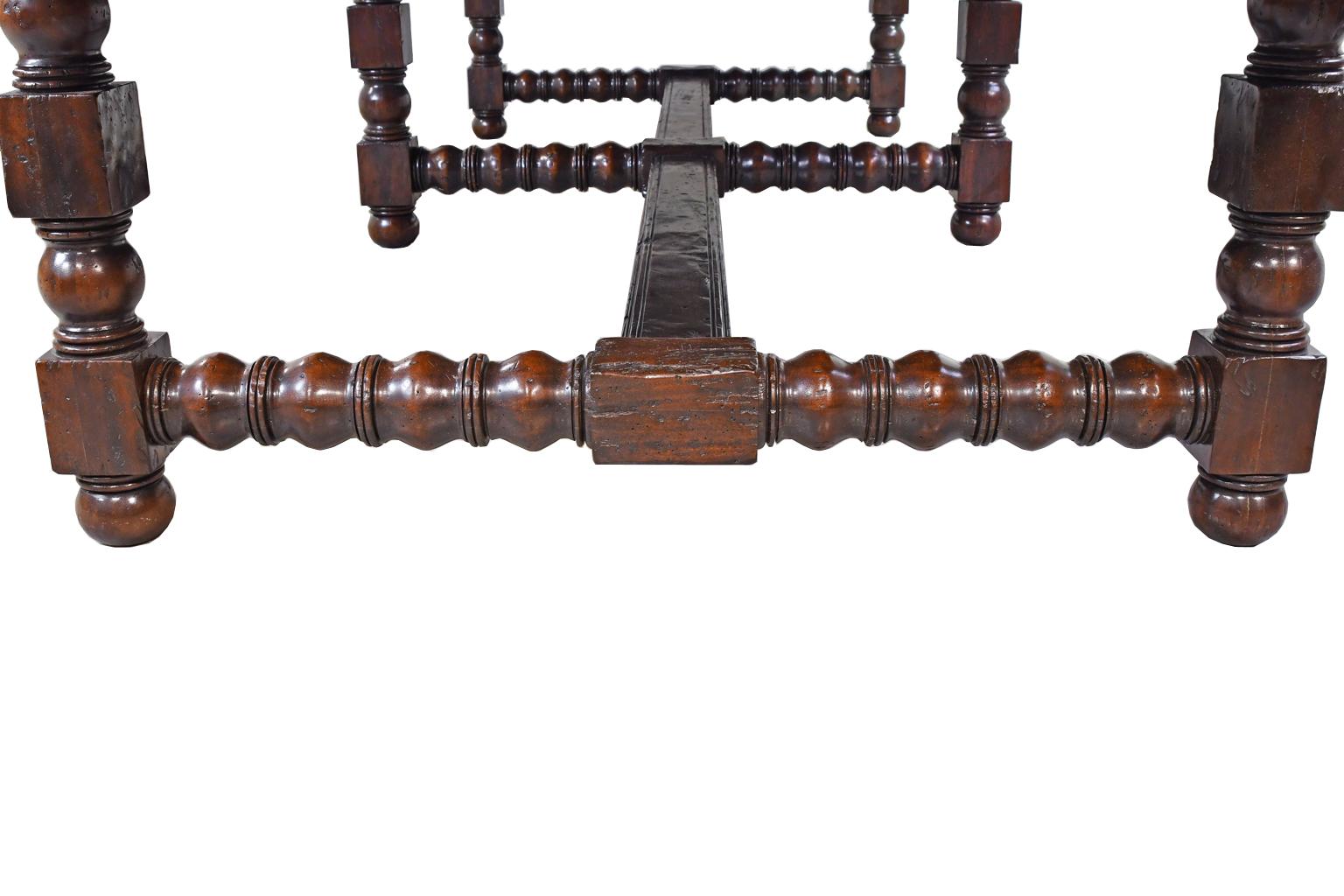 Bonnin Ashley Custom Made Dining Table with Ball & Block Turned Trestle Base In New Condition In Miami, FL