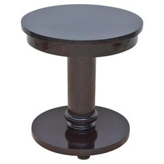 Table d'appoint ronde Art Déco faite sur mesure Bonnin Ashley avec finition noire ébénisée