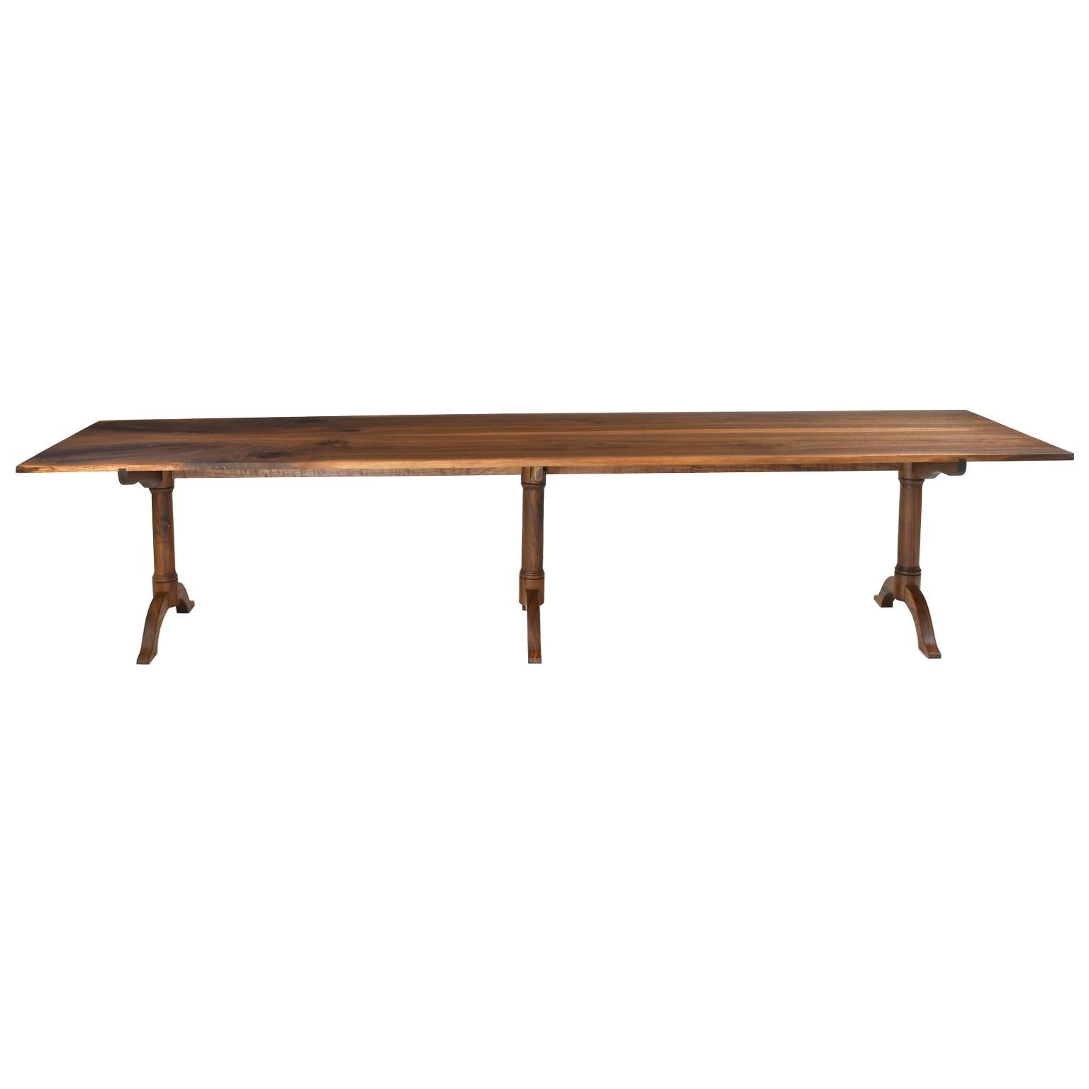 Shaker Bonnin Ashley Custom-Made Dining Table in Black Walnut w/ Hand Rubbed Oil Finish For Sale