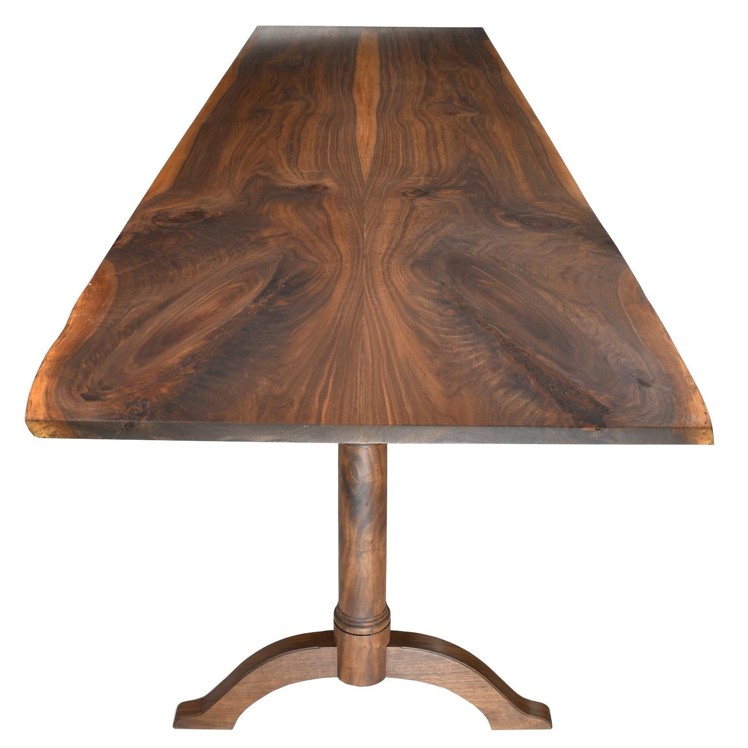 Oiled Bonnin Ashley Custom-Made Dining Table in Black Walnut w/ Hand Rubbed Oil Finish For Sale