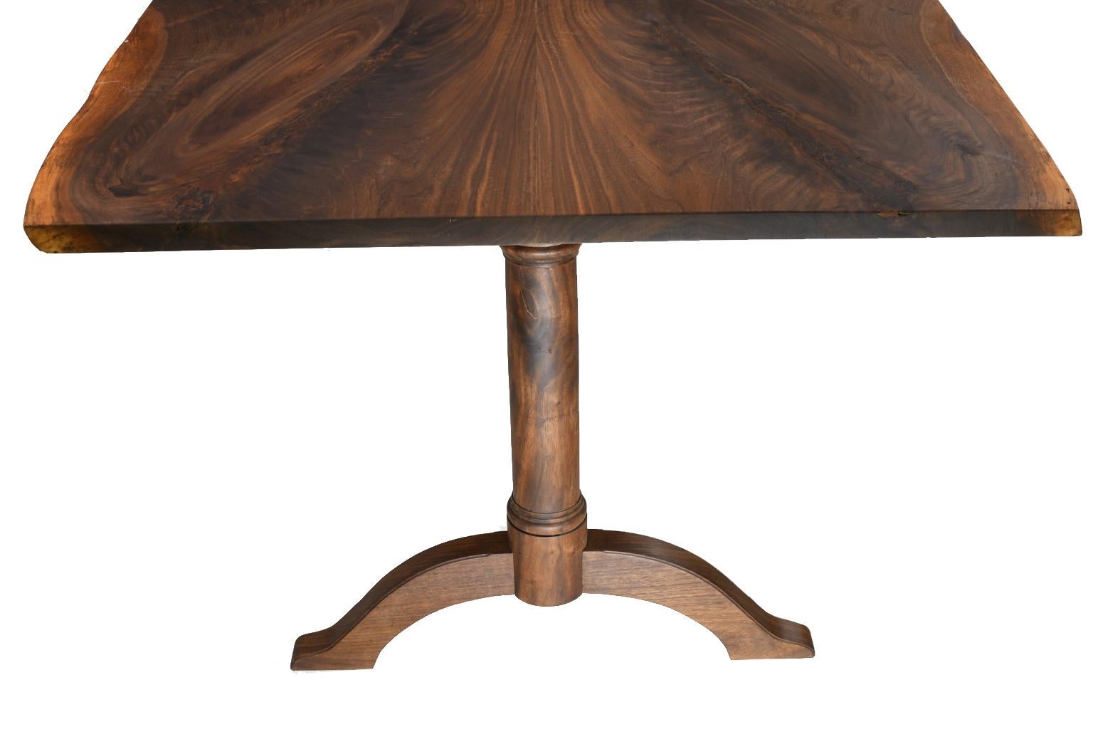 Contemporary Bonnin Ashley Custom-Made Dining Table in Black Walnut w/ Hand Rubbed Oil Finish For Sale