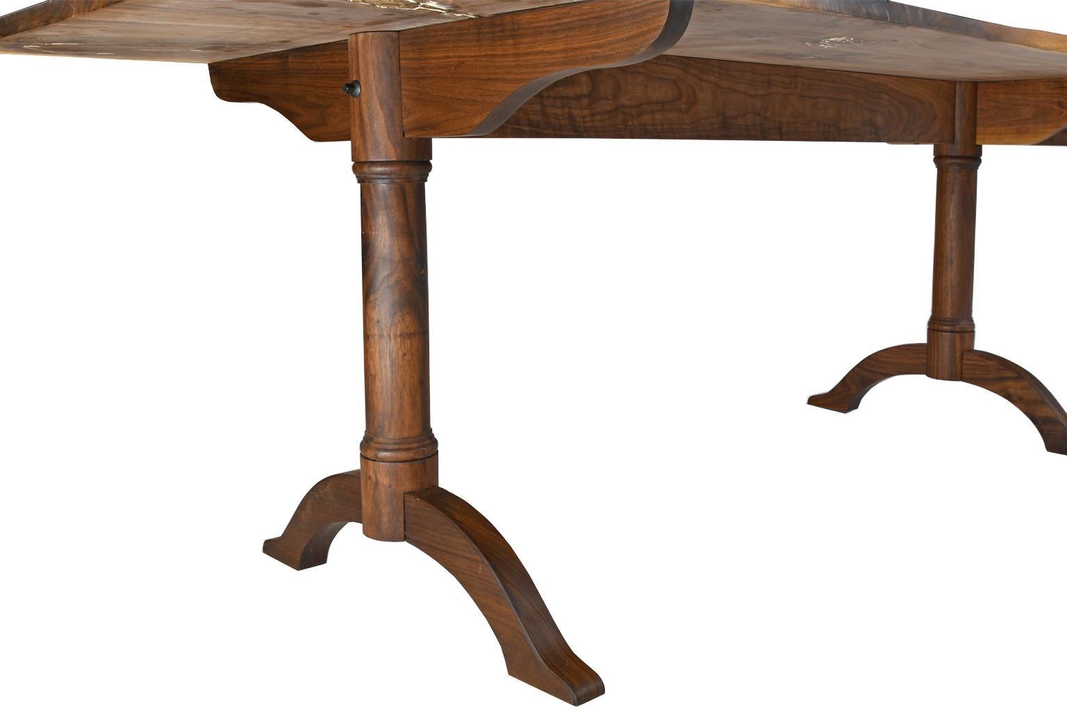 Bonnin Ashley Custom-Made Dining Table in Black Walnut w/ Hand Rubbed Oil Finish For Sale 3