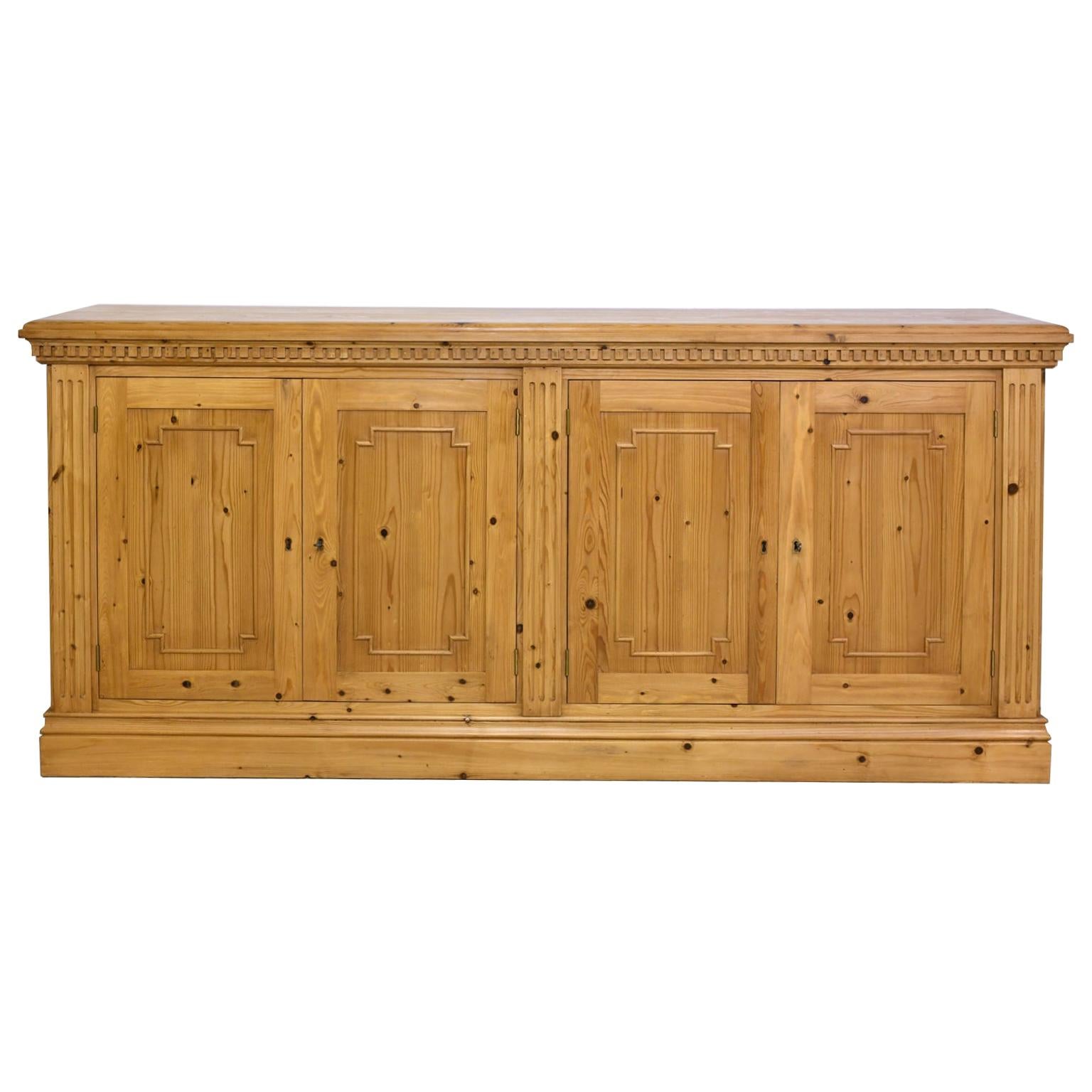 Bonnin Ashley Custom-Made English-Style Sideboard / Credenza in Repurposed Pine For Sale