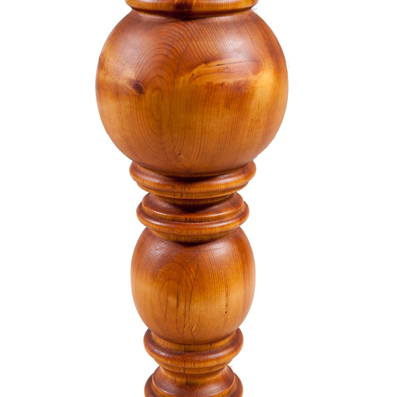 Turned Bonnin Ashley Custom-Made Pine Dining Table Base with Calacatta Gold Marble Top