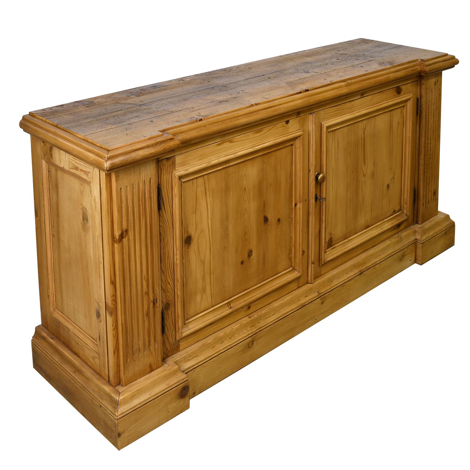 Neoclassical Bonnin Ashley Custom Made Sideboard Cabinet in Repurposed European Pine