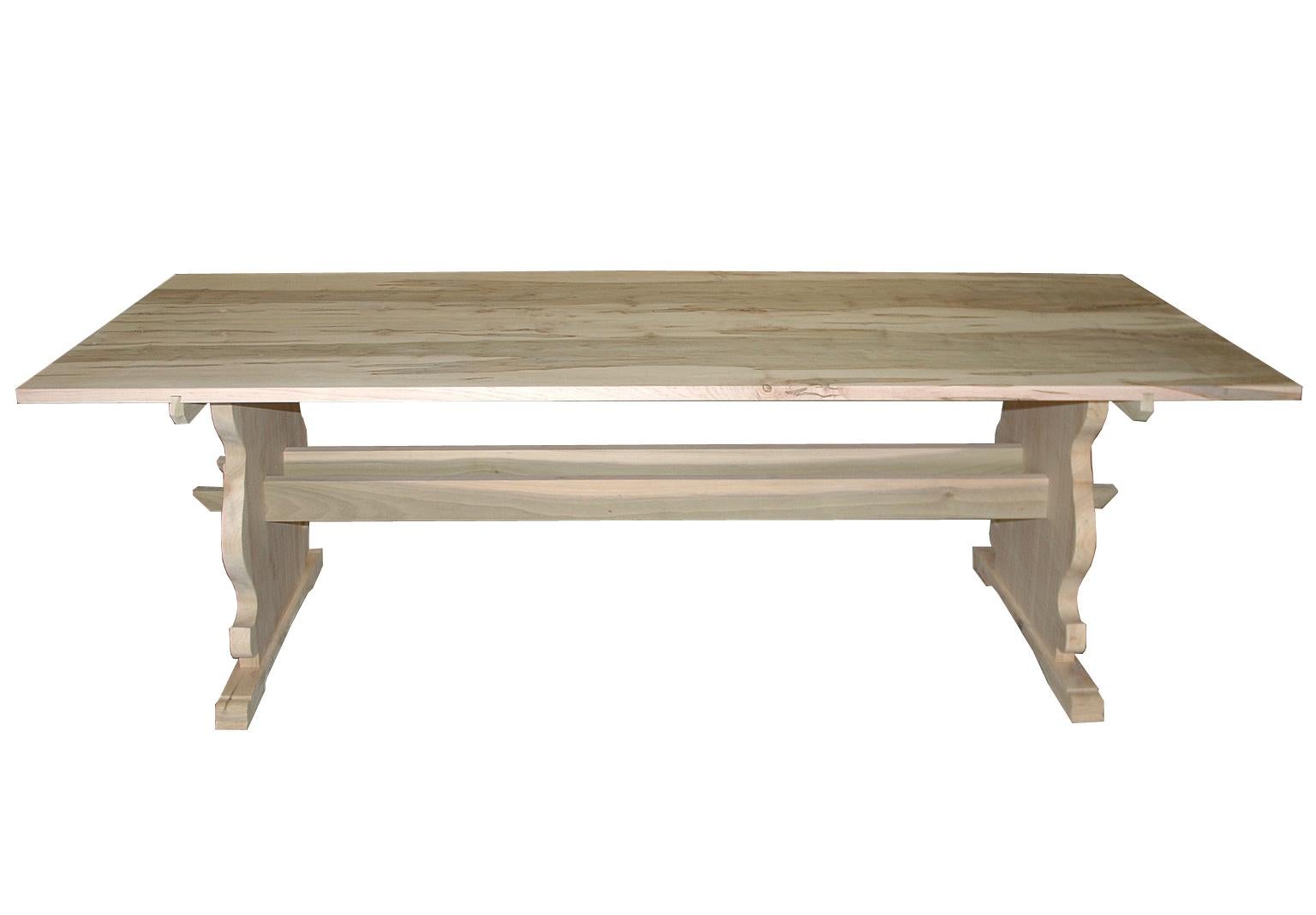 American Bonnin Ashley Custom Made Wood Scandinavian Dining Table with Natural Finish