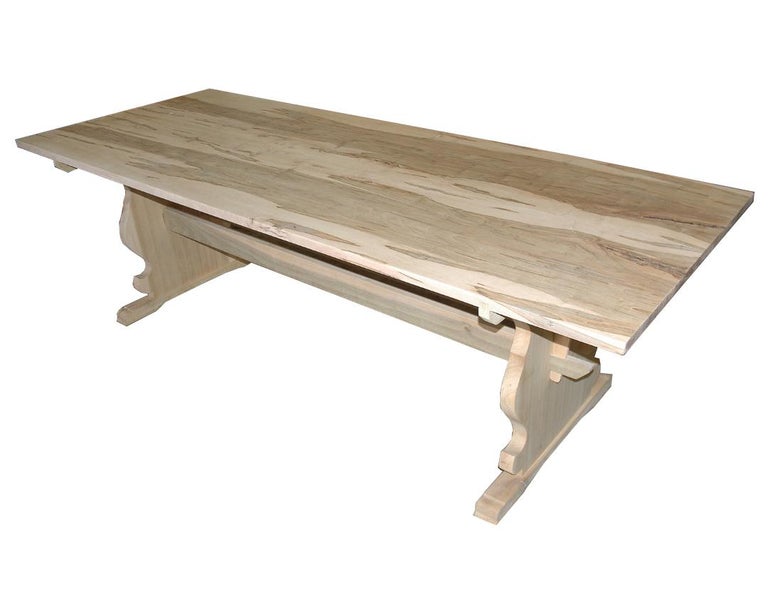 Bonnin Ashley CustomMade Maple Dining Table with Trestle and Natural