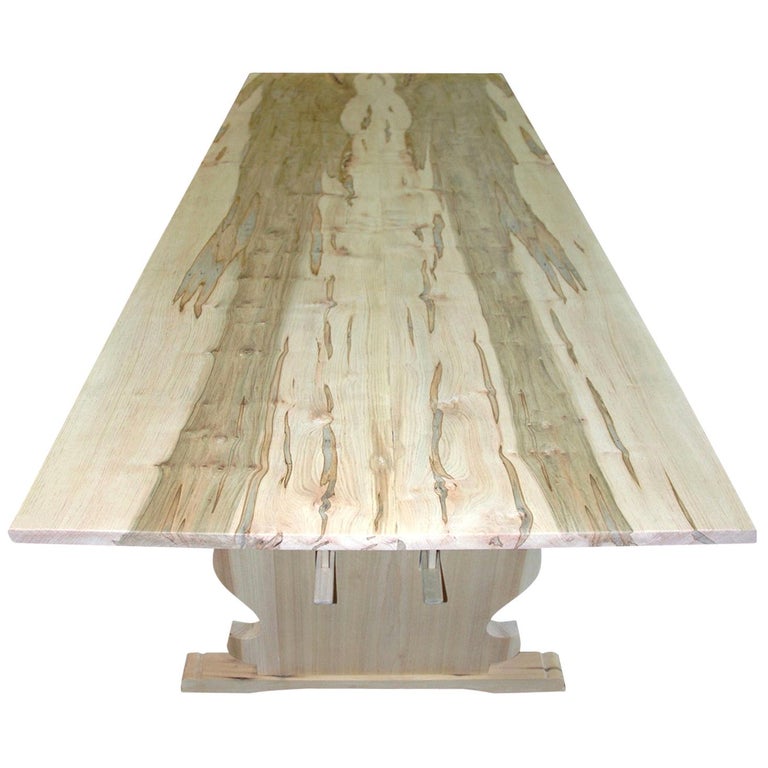 Bonnin Ashley CustomMade Maple Dining Table with Trestle and Natural