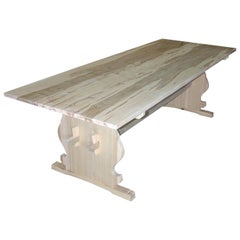 Bonnin Ashley Custom-Made Maple Dining Table with Trestle & Natural Wood Finish