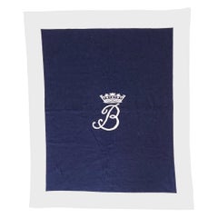 Bonpoint Light Beige/Blue Lambswool Blanket - 72 cm x 87 cm (28.3 x 34.2 inches)