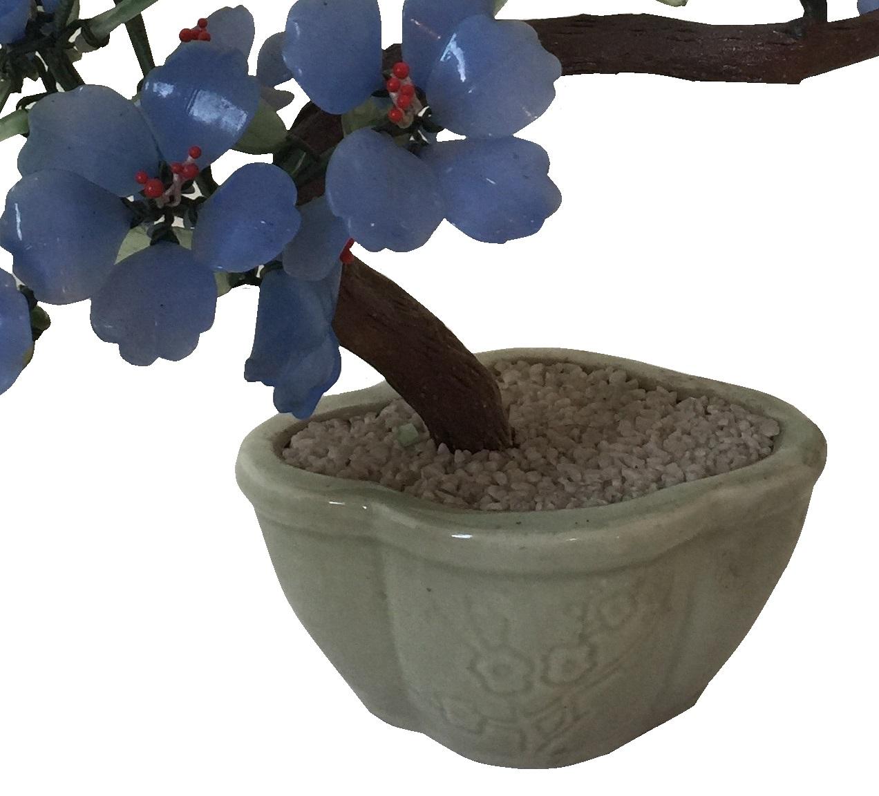 Late 20th Century Bonsai Blue 1980, Glass and Ceramic  For Sale