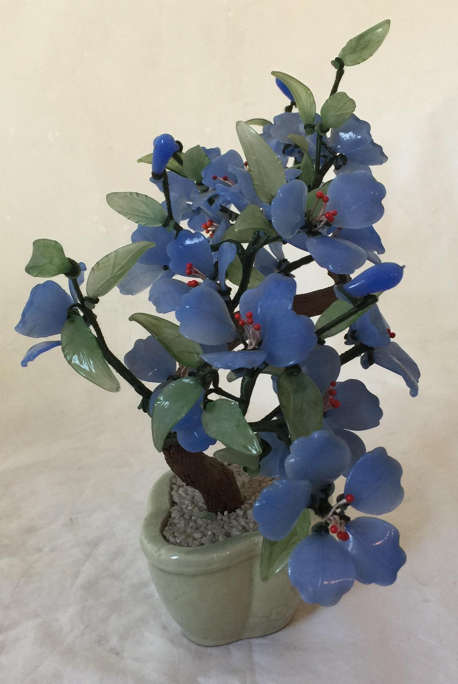 Bonsai-Blau 1980, Glas und Keramik  (Ende des 20. Jahrhunderts) im Angebot