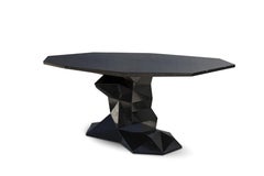 Bonsai Dining Table with Black High Gloss Varnish Finish
