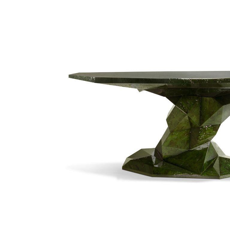 Contemporary Bonsai Dining Table with Black High Gloss Varnish Finish For Sale