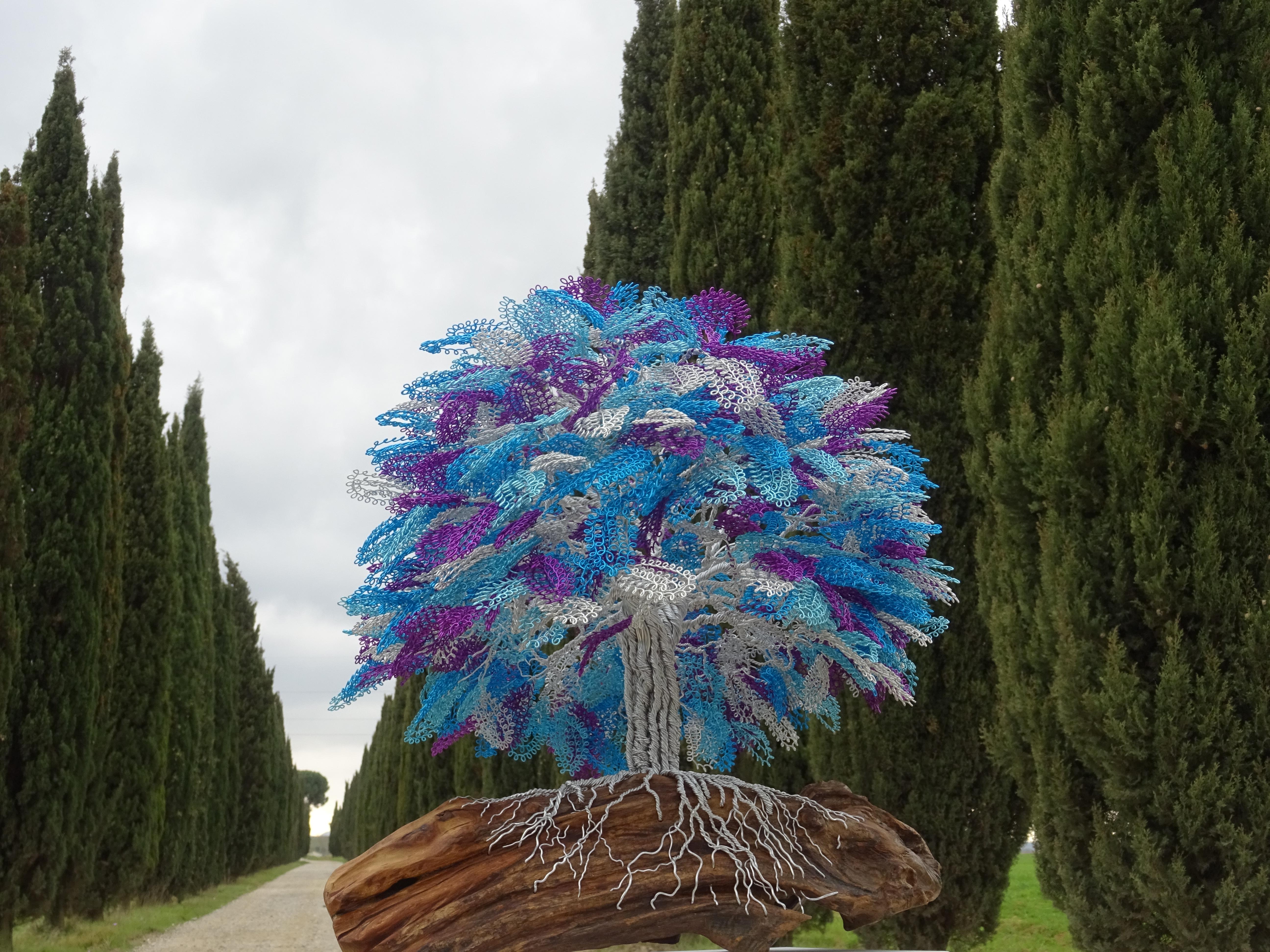 Bonsai „Jacaranda-Baum“, handgefertigt in Italien, einzigartiges Stück, vom Künstler signiert. im Angebot 5