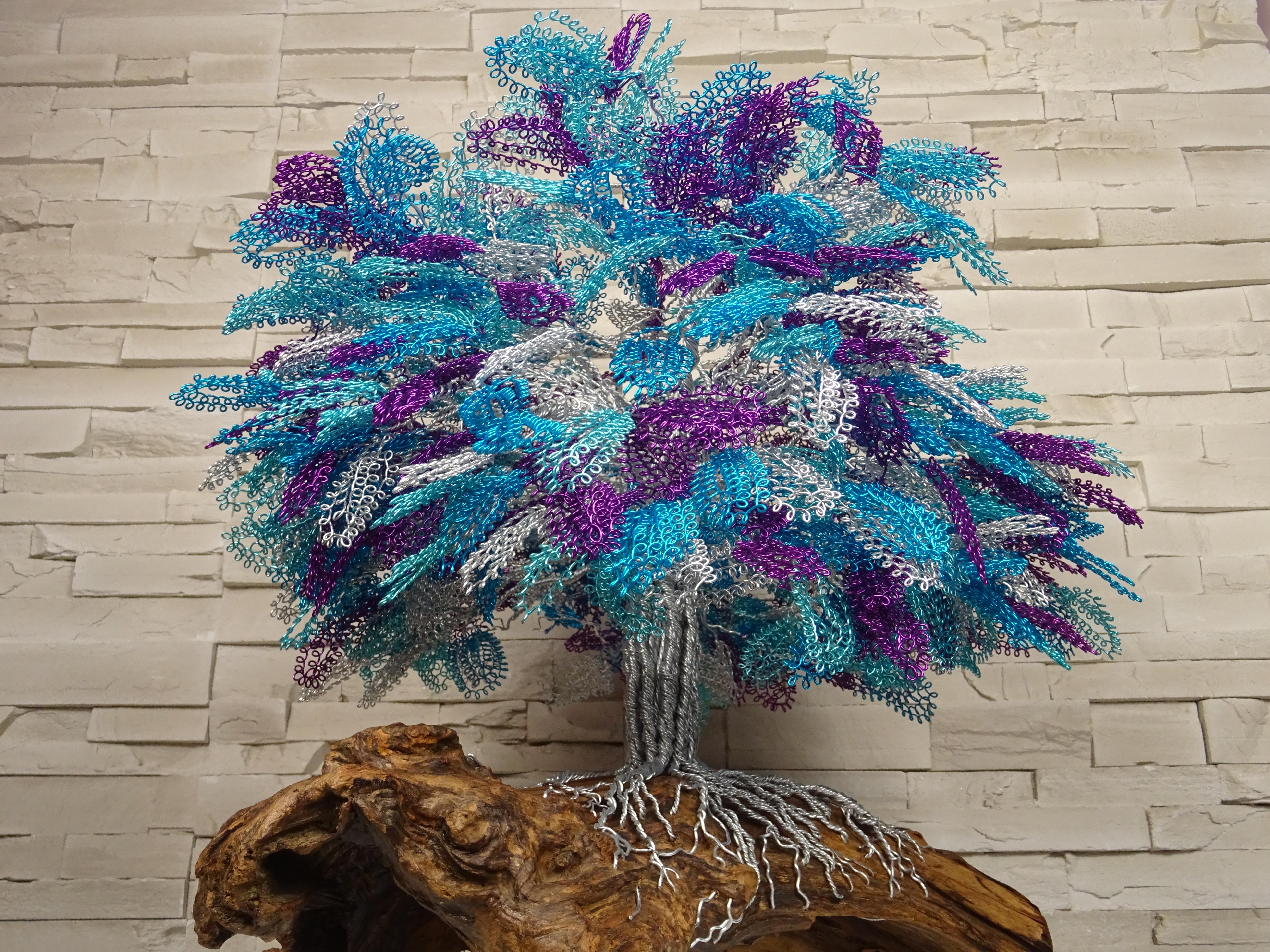 Bonsaï « arbre decaranda », fabriqué à la main en Italie, pièce unique, signée par l'artiste en vente 5