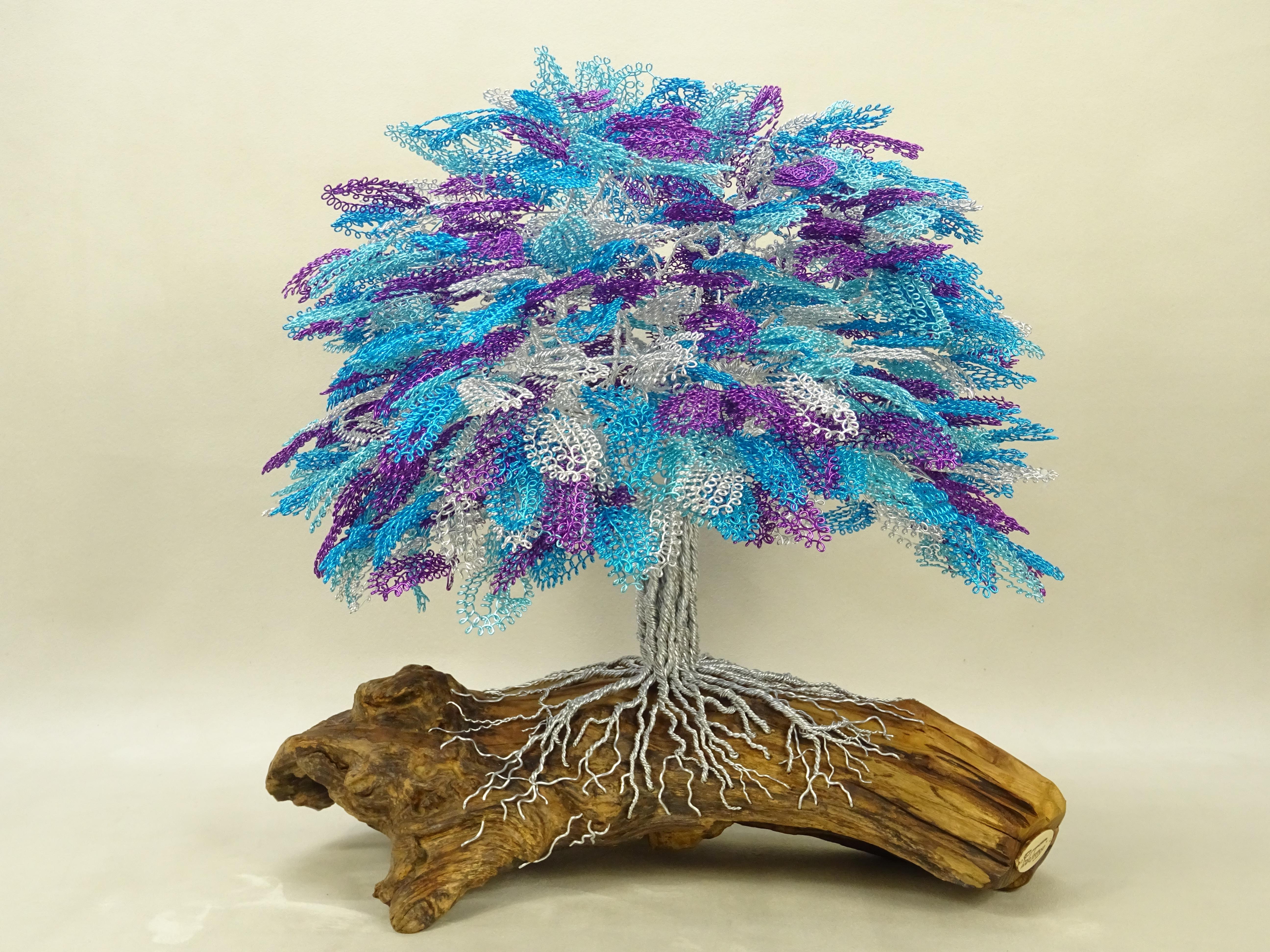 Bonsai „Jacaranda-Baum“, handgefertigt in Italien, einzigartiges Stück, vom Künstler signiert. im Angebot 1