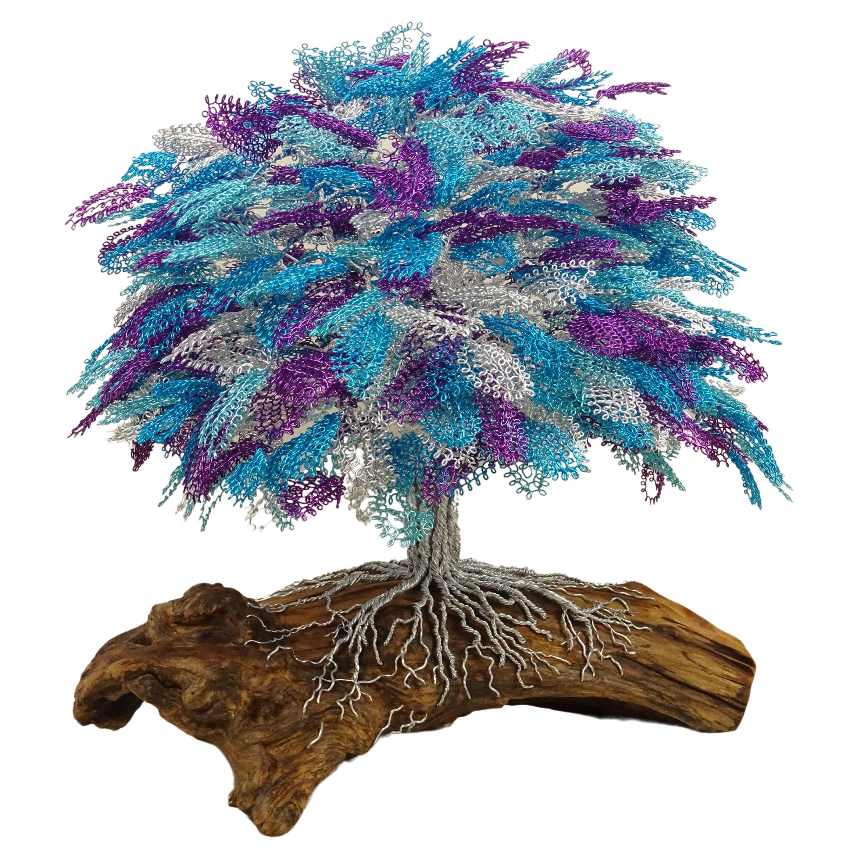 Bonsai "Jacaranda tree", Handmade in Italy, Unique piece, Signed by the artist. For Sale