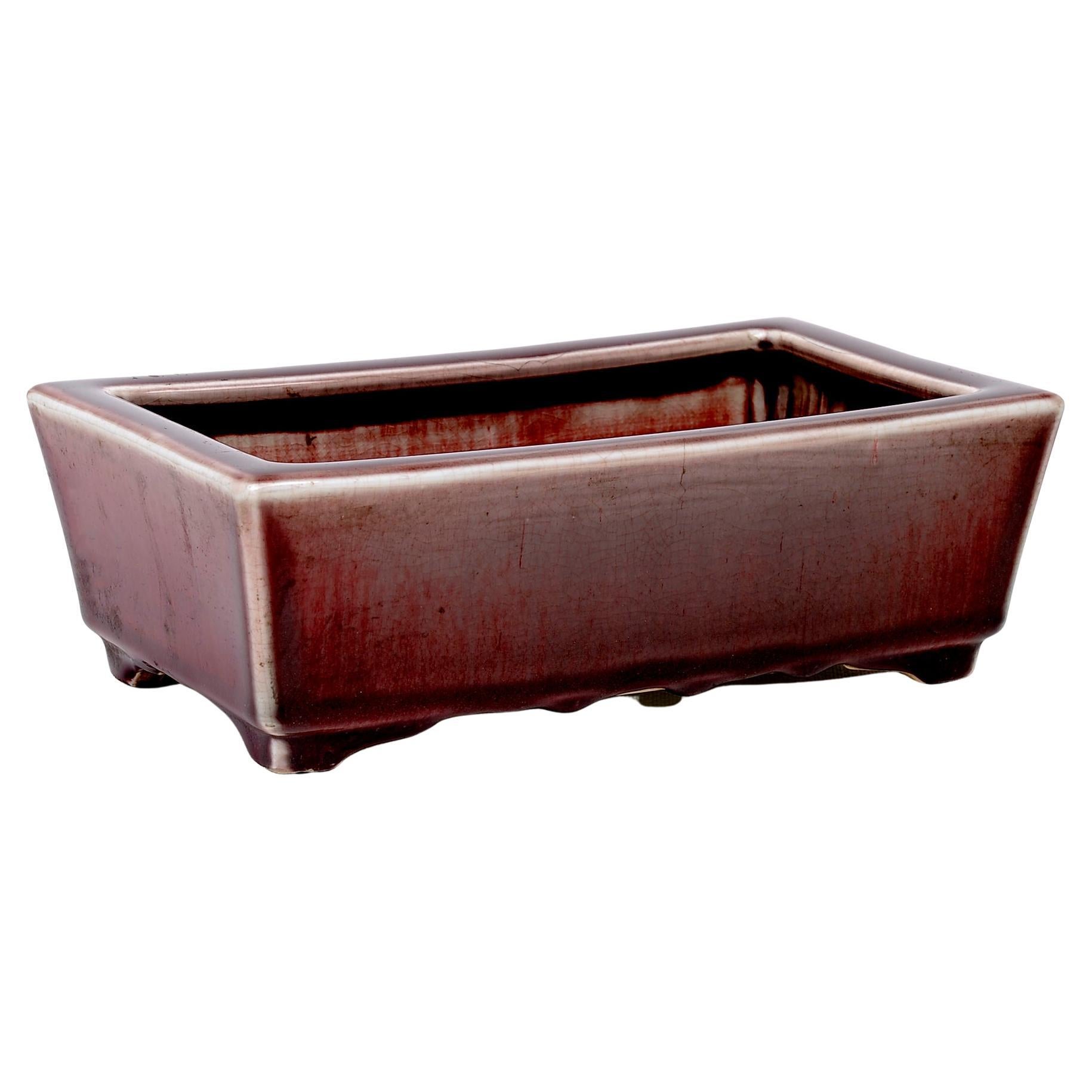 Bonsai Pot in Red Porcelain For Sale