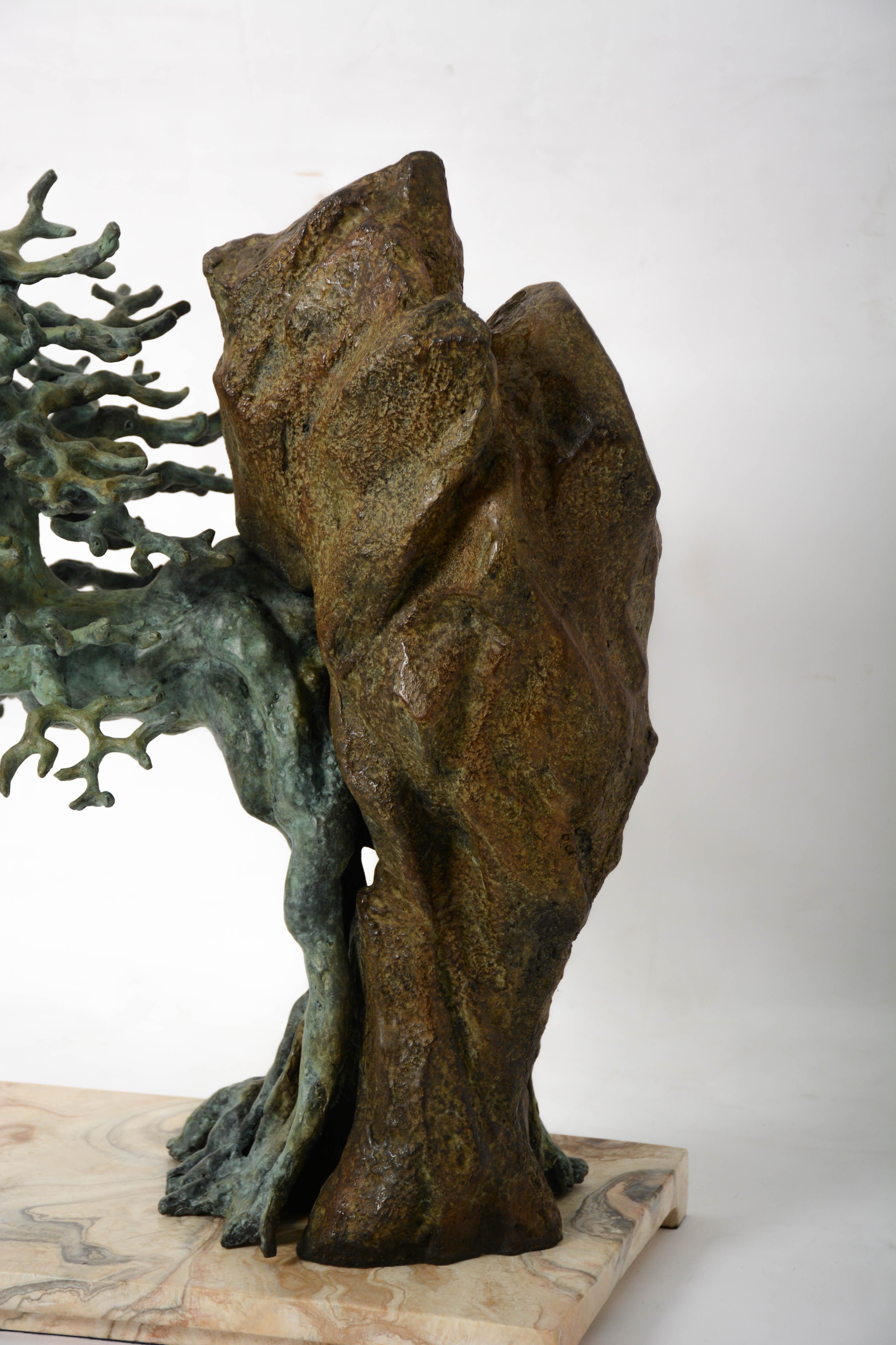 Bonsai Sculpture in Bronze on a Marble Base by Elan Atelier (made to order) In New Condition For Sale In New York, NY
