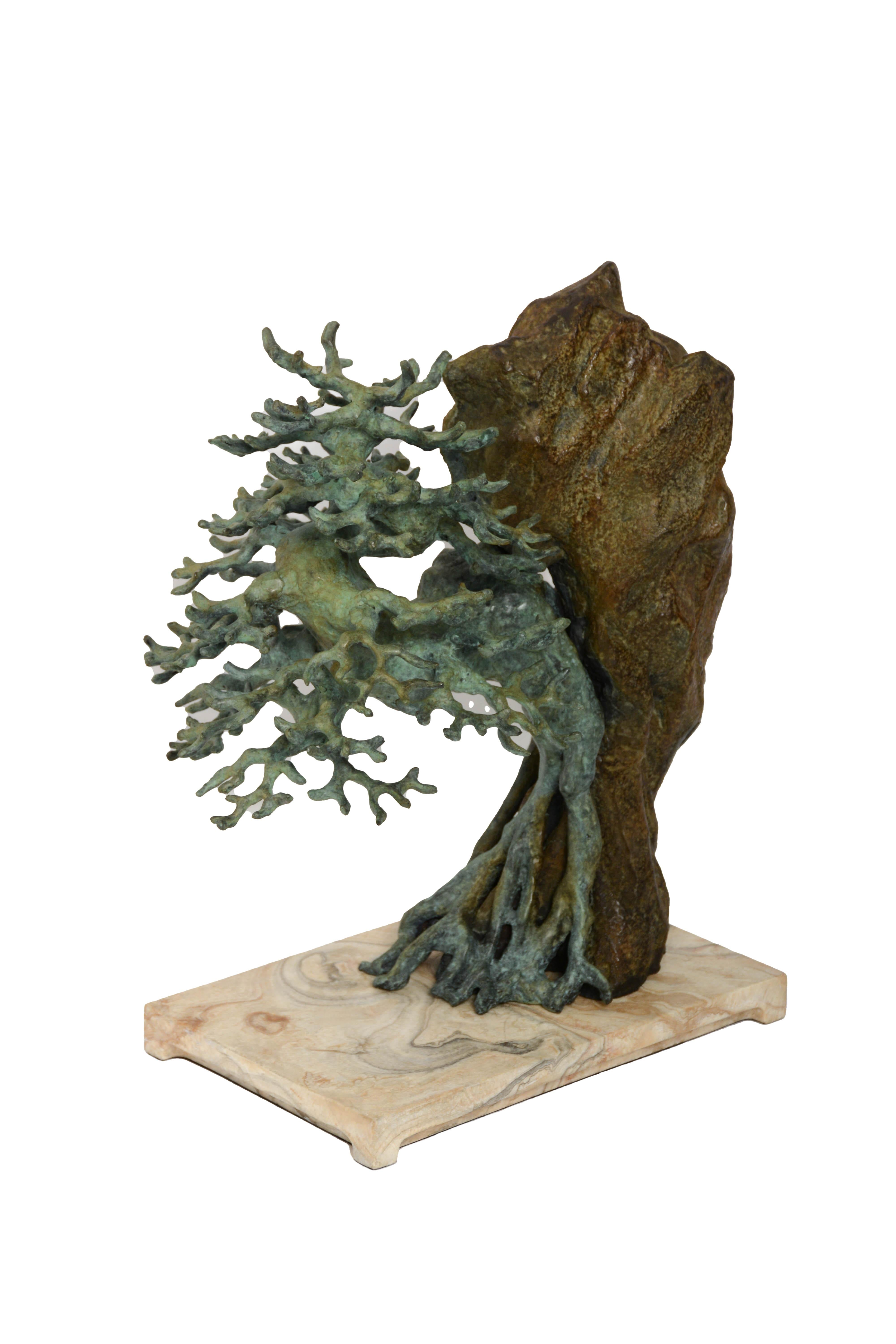 Bonsai Sculpture in Bronze on a Marble Base by Elan Atelier (made to order) For Sale 1