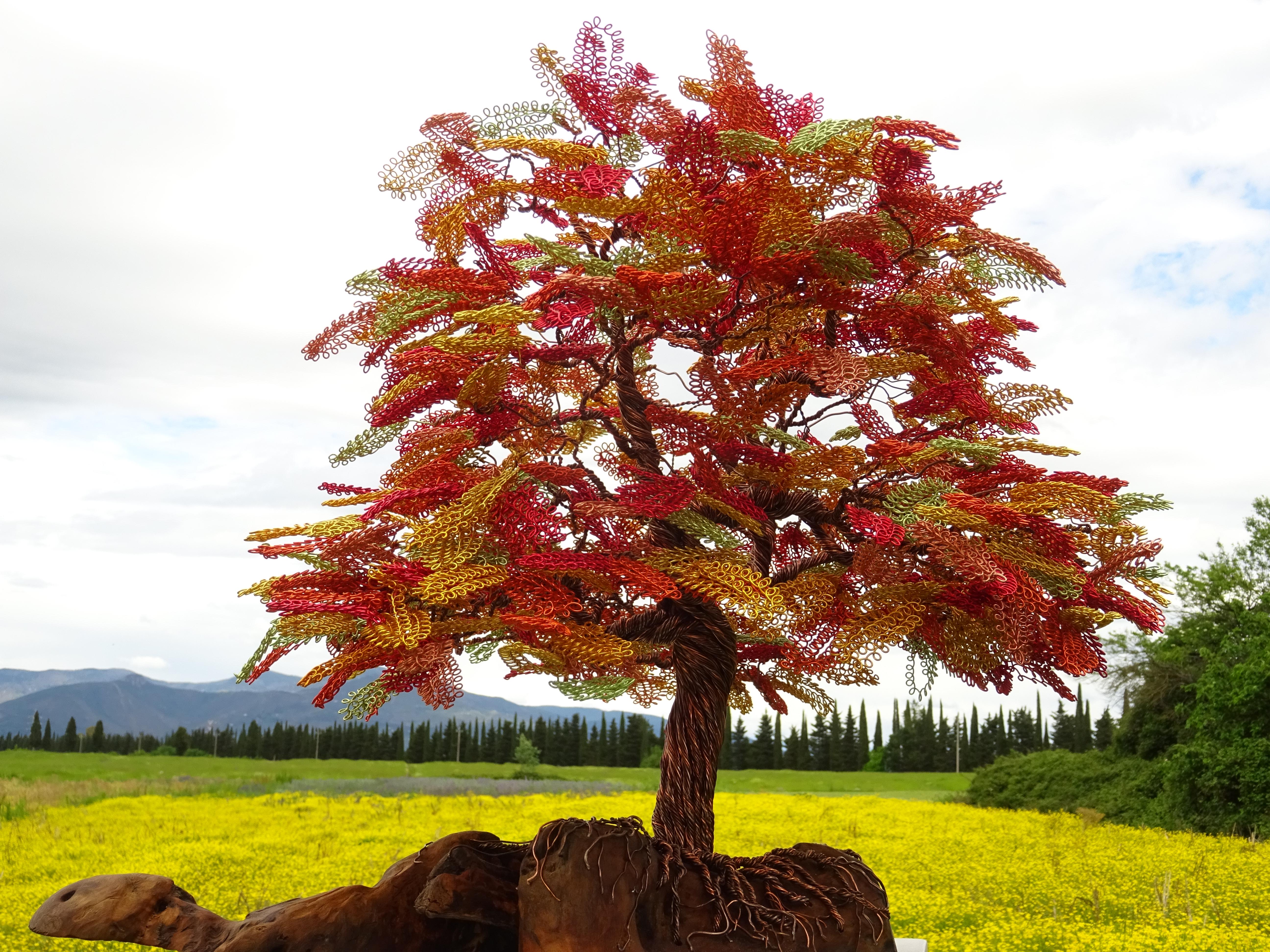 Bonsai „Frühling in Italien“, handgefertigt in Italien, signiert vom Künstler. Maßgeschneidert (Moderne) im Angebot