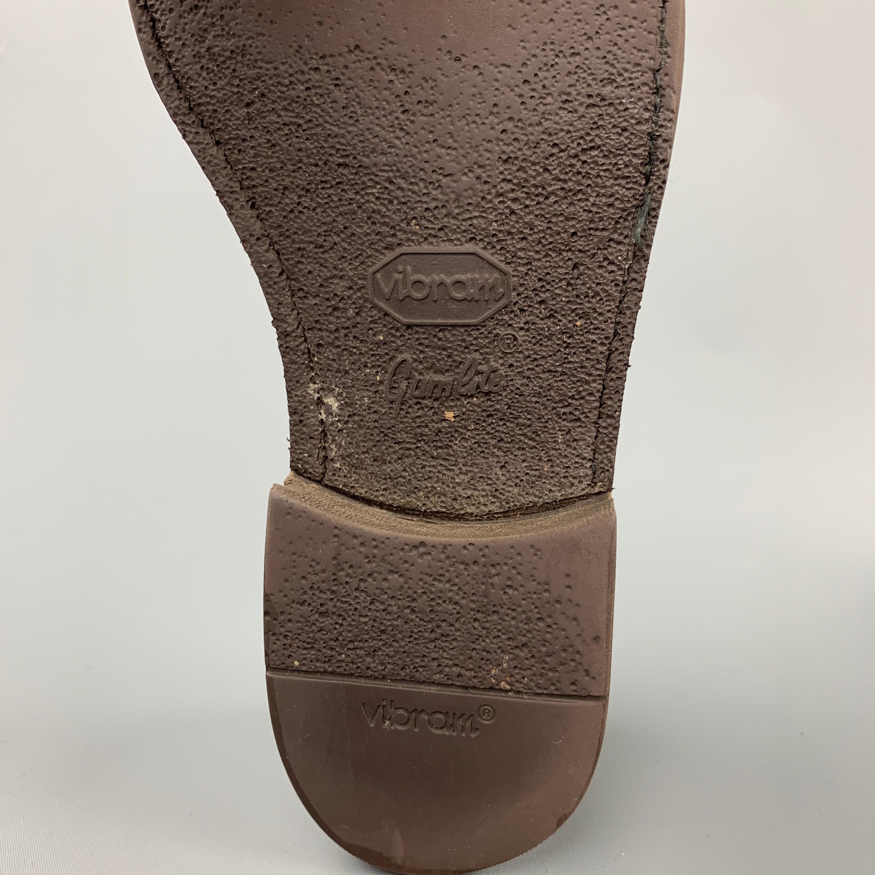 BONTONI Zapatos de cordones con puntera de ante marrón perforado talla 10.5 3