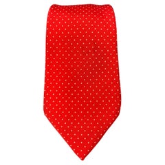BONWIT TELLER Cravate en soie à pois rouges et blancs