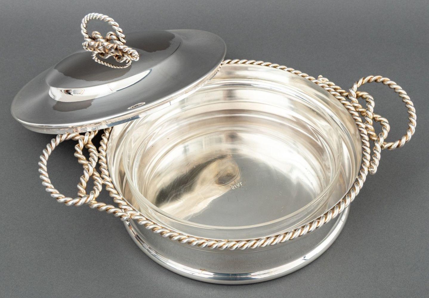 20th Century Bonwit Teller Silver Plate Covered Serving Dish For Sale