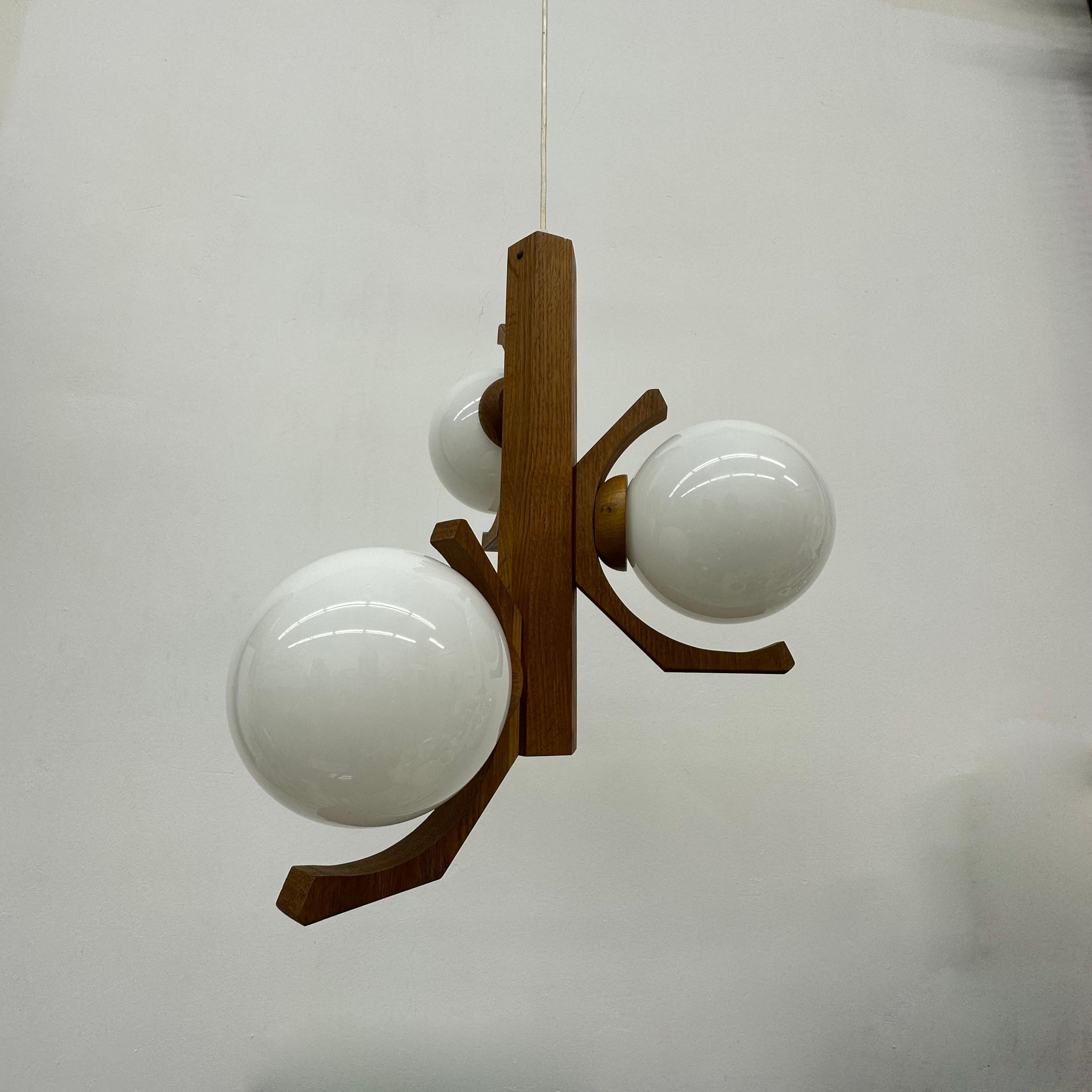 Glass Bony design hanging lamp Dutch design , 1980’s