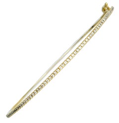 Bony Levy Narrow Diamond Stacking Hinged Bangle Bracelet in 18 Karat Yellow Gold