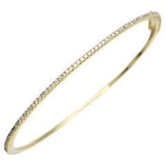 Bony Levy Bracelet jonc à charnières empilable en or jaune 18 carats avec diamants étroits