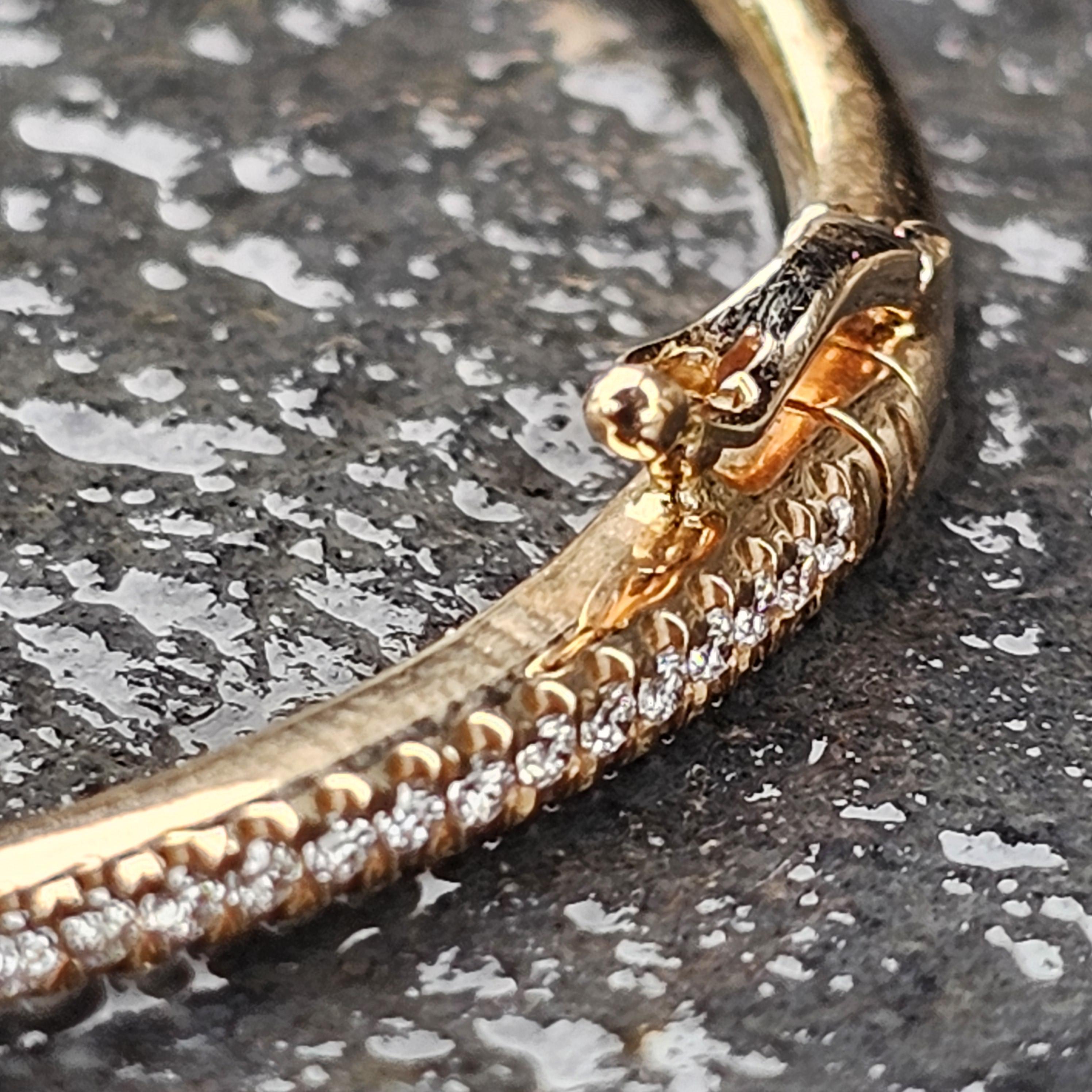 Pulsera brazalete apilable Bony Levy Skinny Pave Diamond Oro rosa 18k 6.5