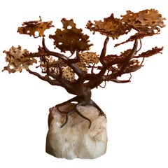 Bonzai Tree Sculpture on Quartz Base by C. Jere for Artisian House